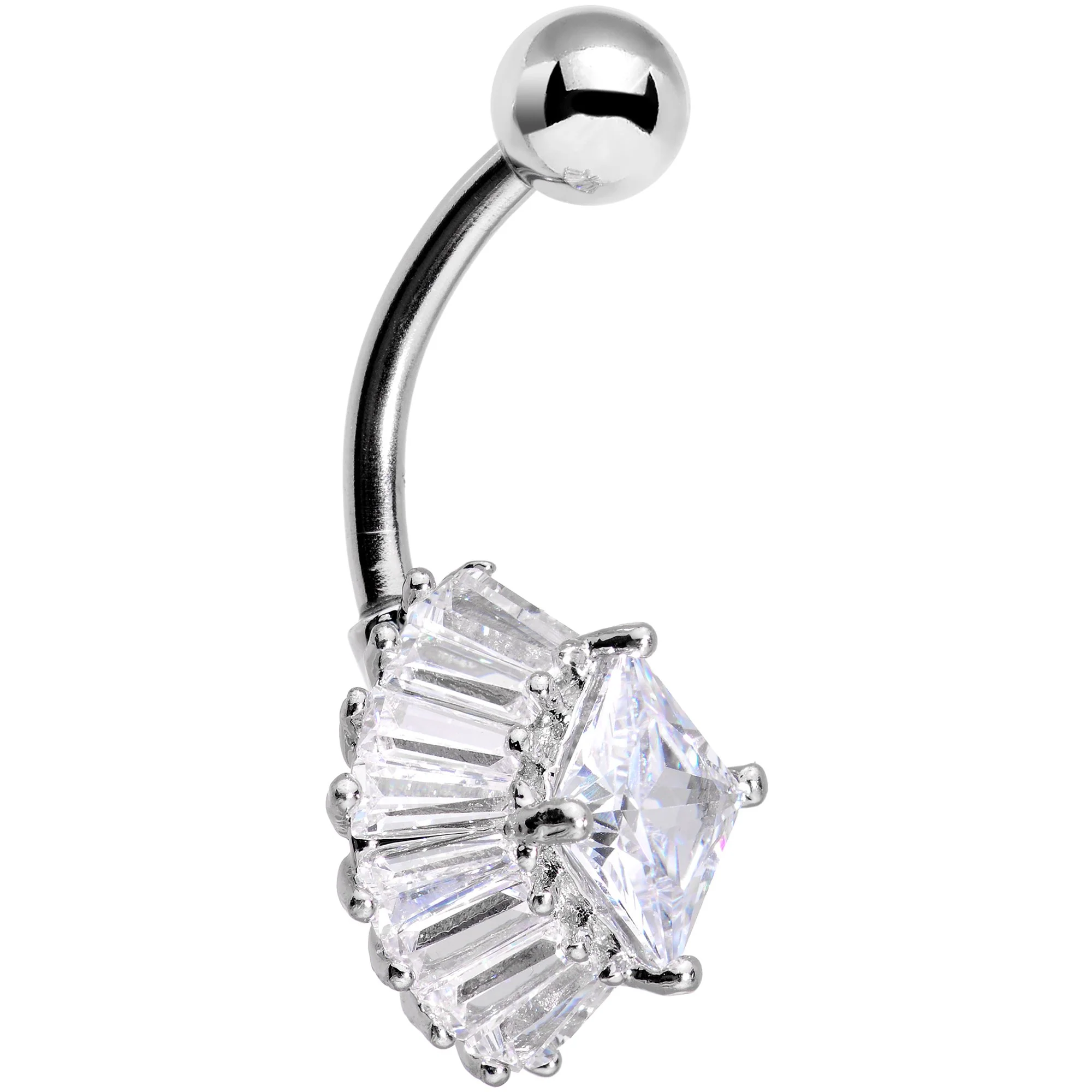 Clear Gem Big Bad Belly Ring - Image 2