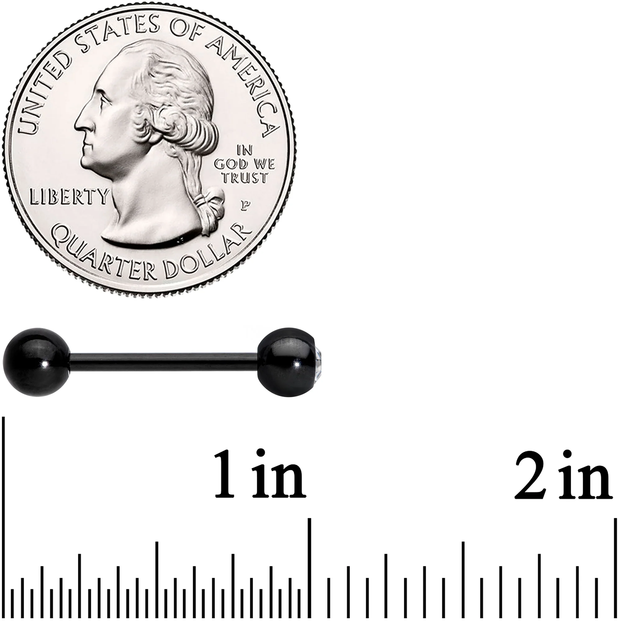 Clear Gem Black Purple Heart Matte Stripe Barbell Tongue Ring Set of 4 - Image 7