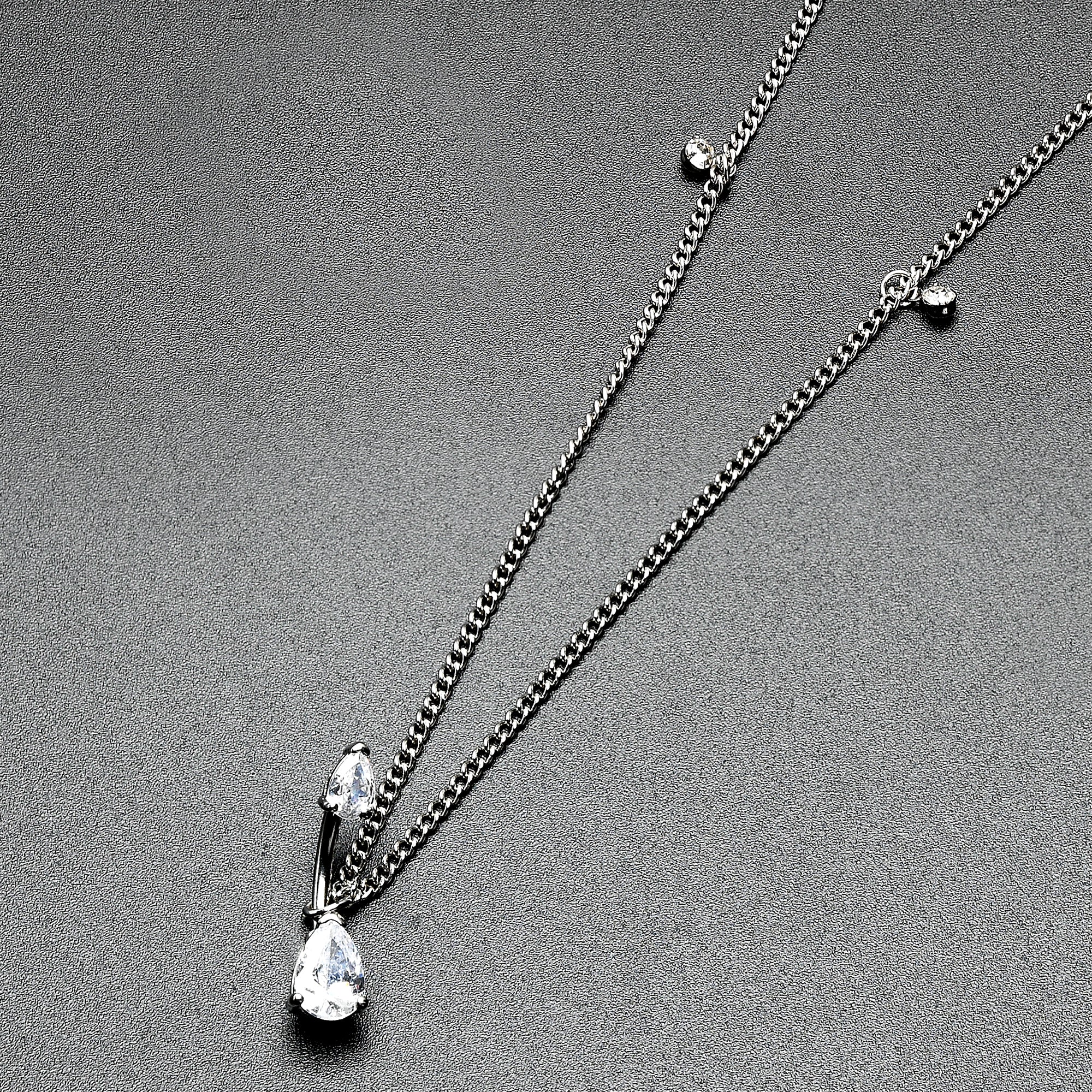 Clear Gem Double Drop Double Mount Belly Ring Belly Chain - Image 7