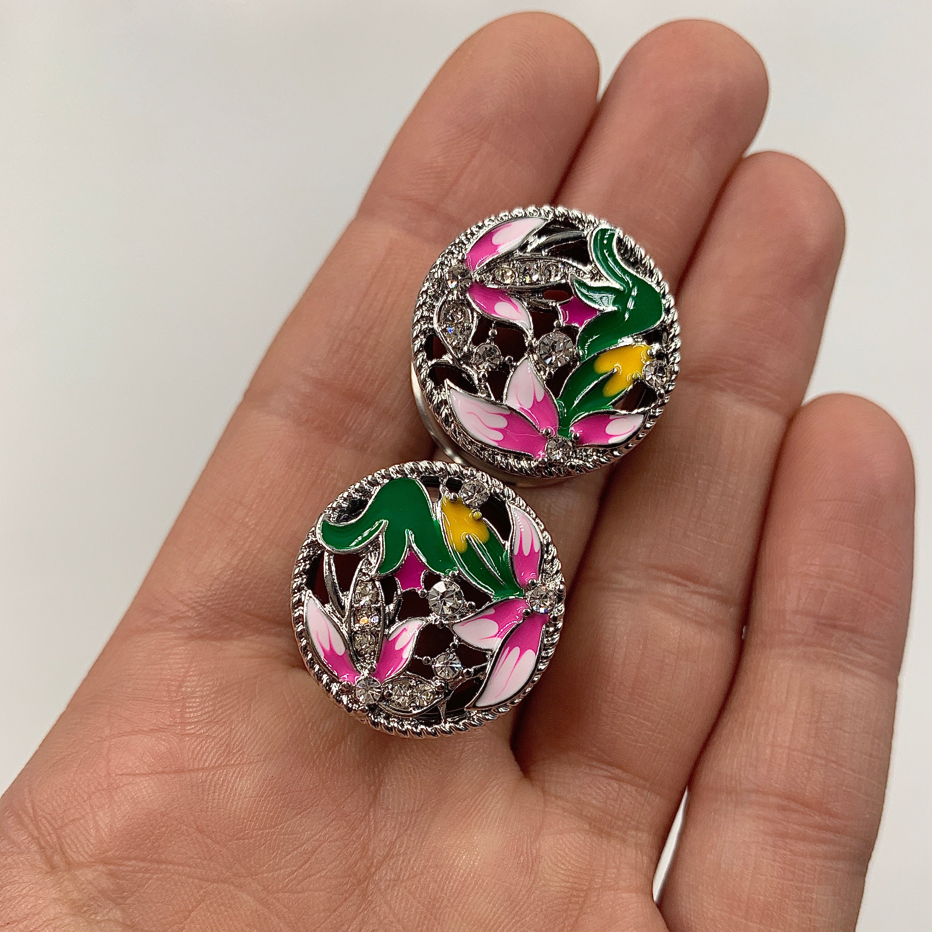 Clear Gem Exotic Garden Flower Double Flare Plug Set - Image 2