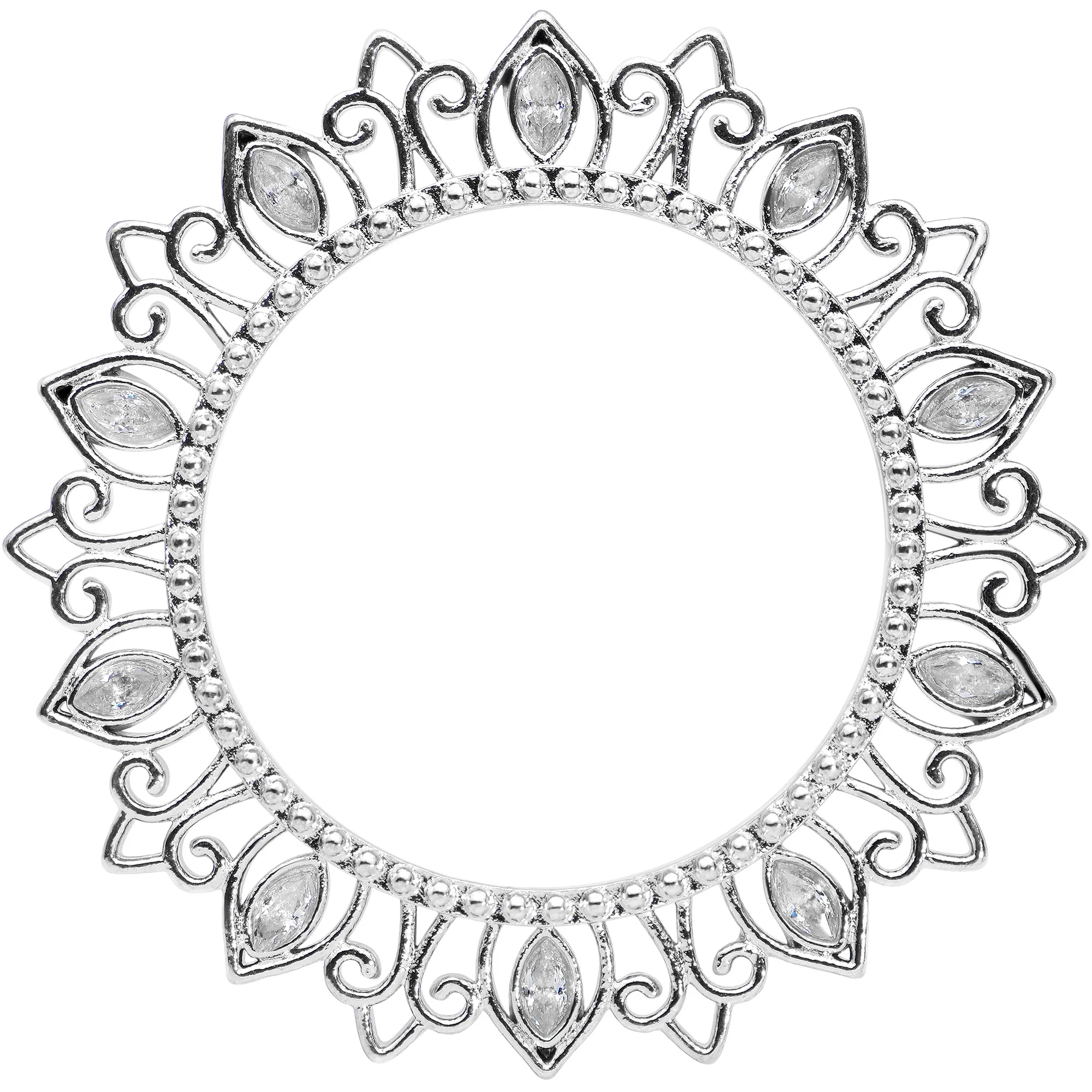 Clear Gem Floral Lotus Screw Fit Tunnel Plug Set - Image 4