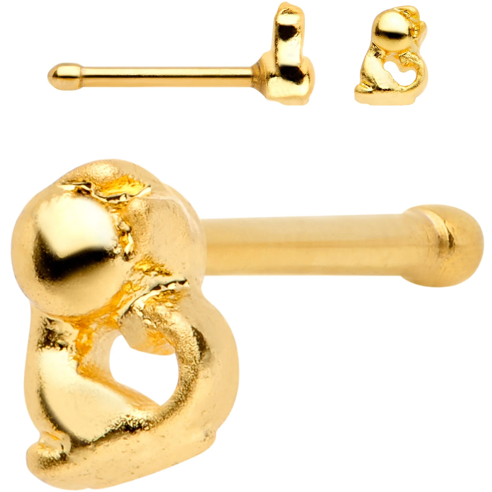 Clear Gem Gold PVD House Pets Nose Bone 6 Pack Set - Image 3