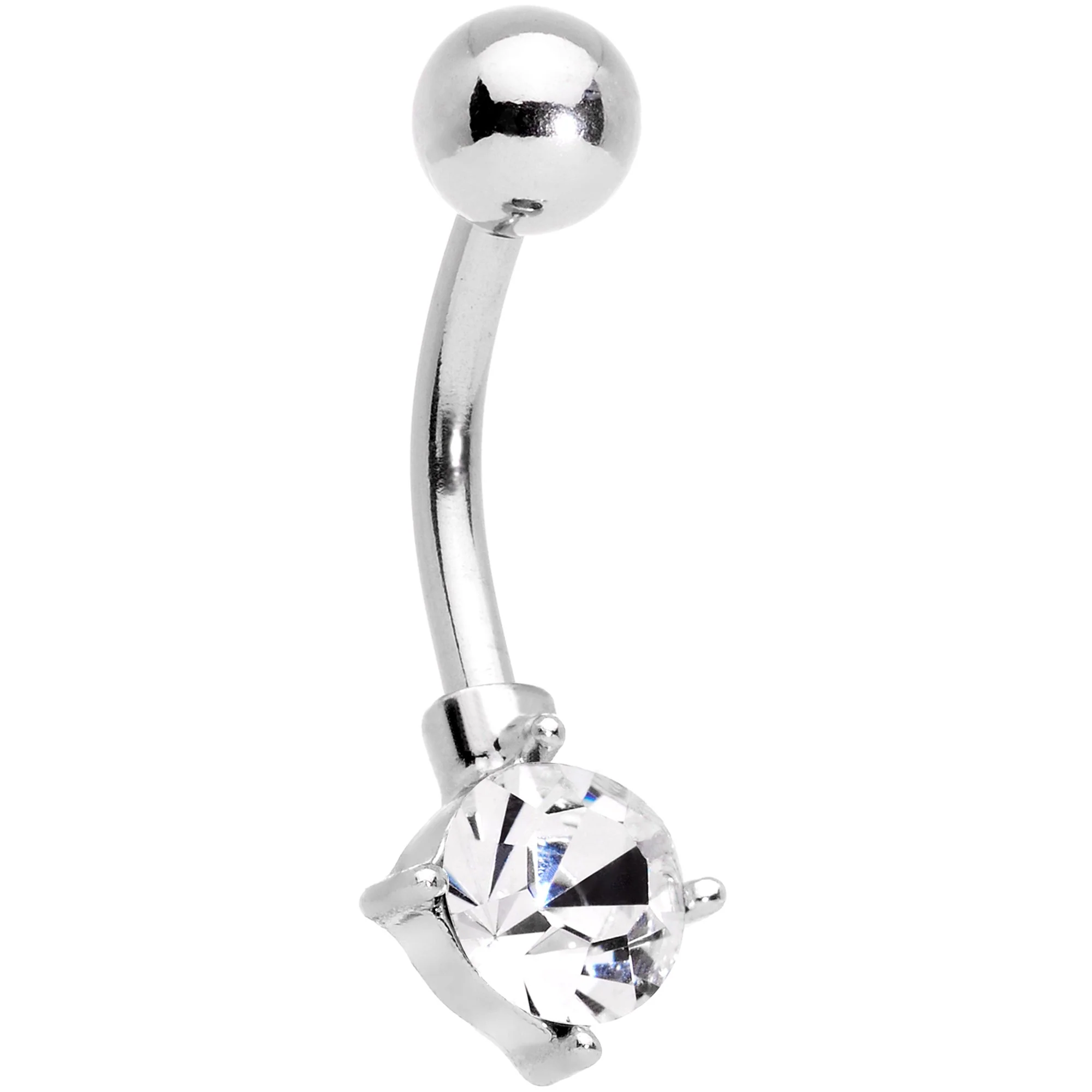 Clear Gem Gold Tone When Pigs Fly Belly Ring Set of 4 - Image 4