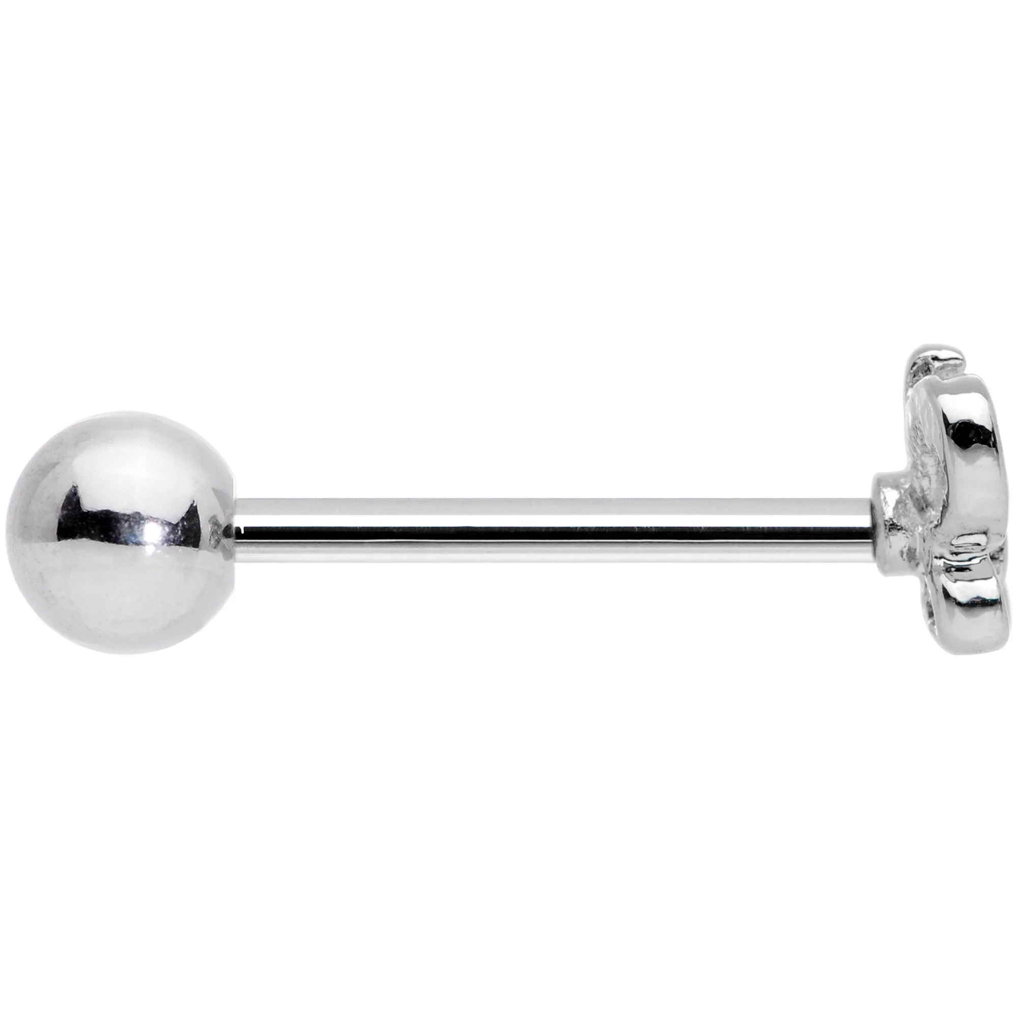 Clear Gem Loopy Openwork Butterfly Barbell Tongue Ring - Image 3