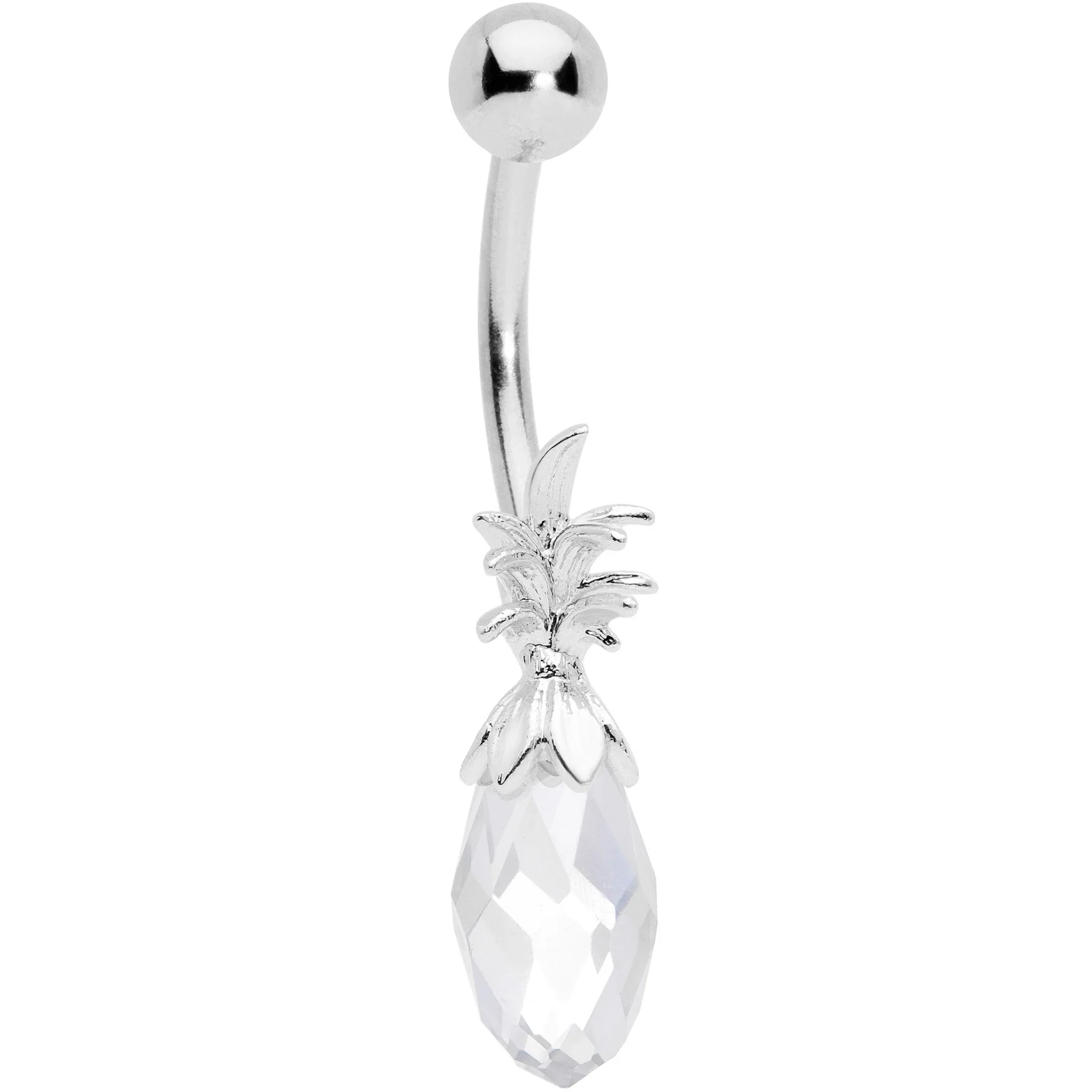 Clear Gem Pineapple Belly Ring Set of 4 Bonus Pack - Image 5
