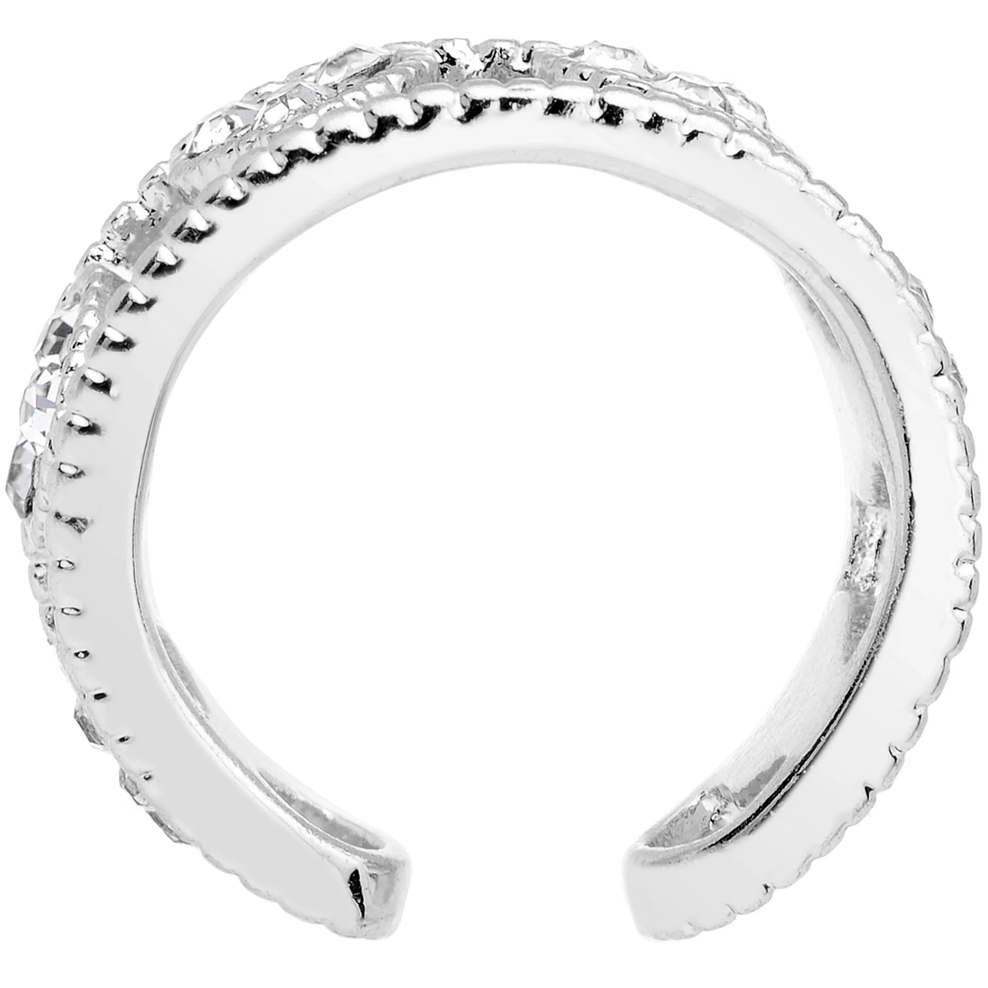 Clear Gem Ring of Hearts Non Pierced Ear Cuff - Image 4