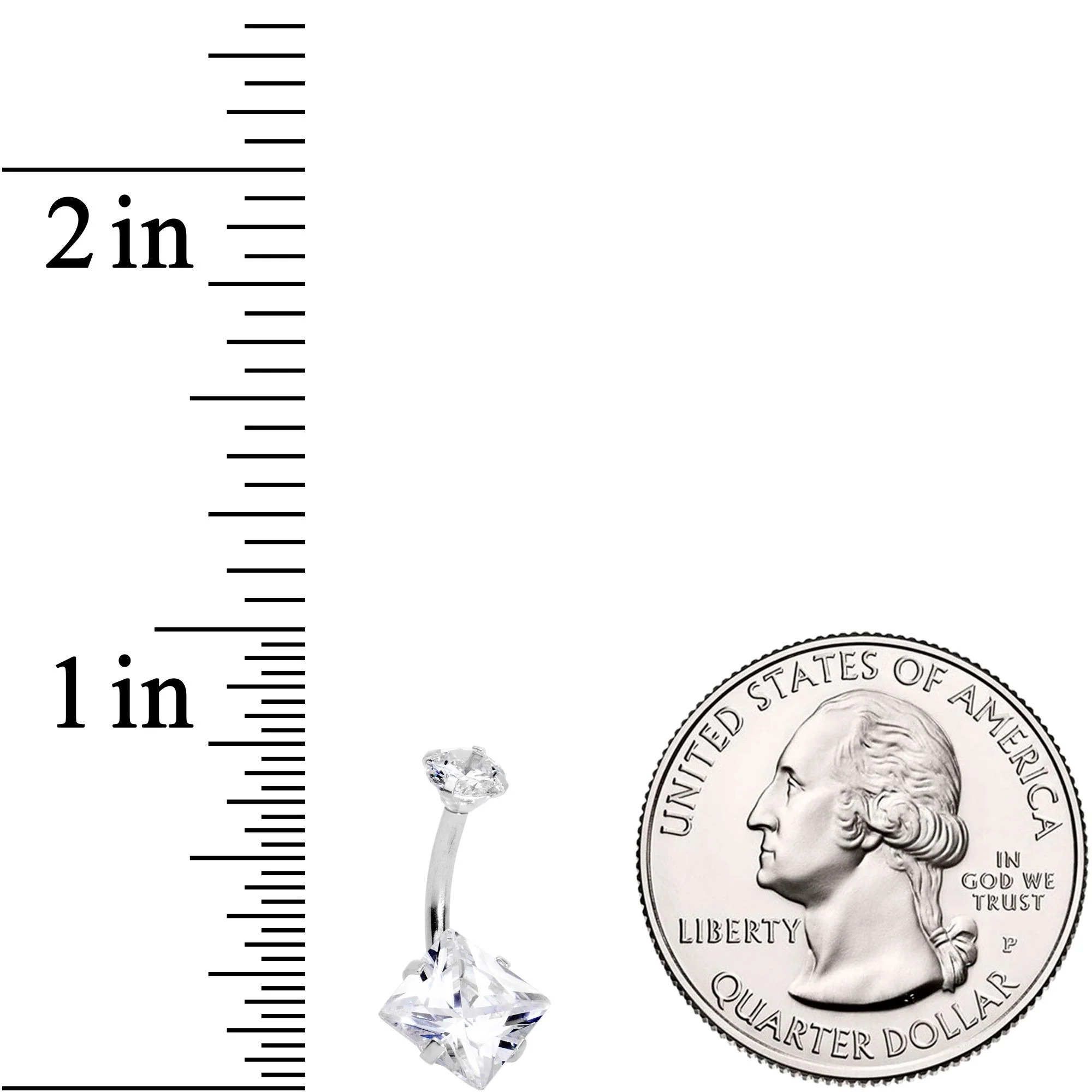 Clear Gem Round Rhombus Heart Star Belly Ring Set of 4 - Image 7