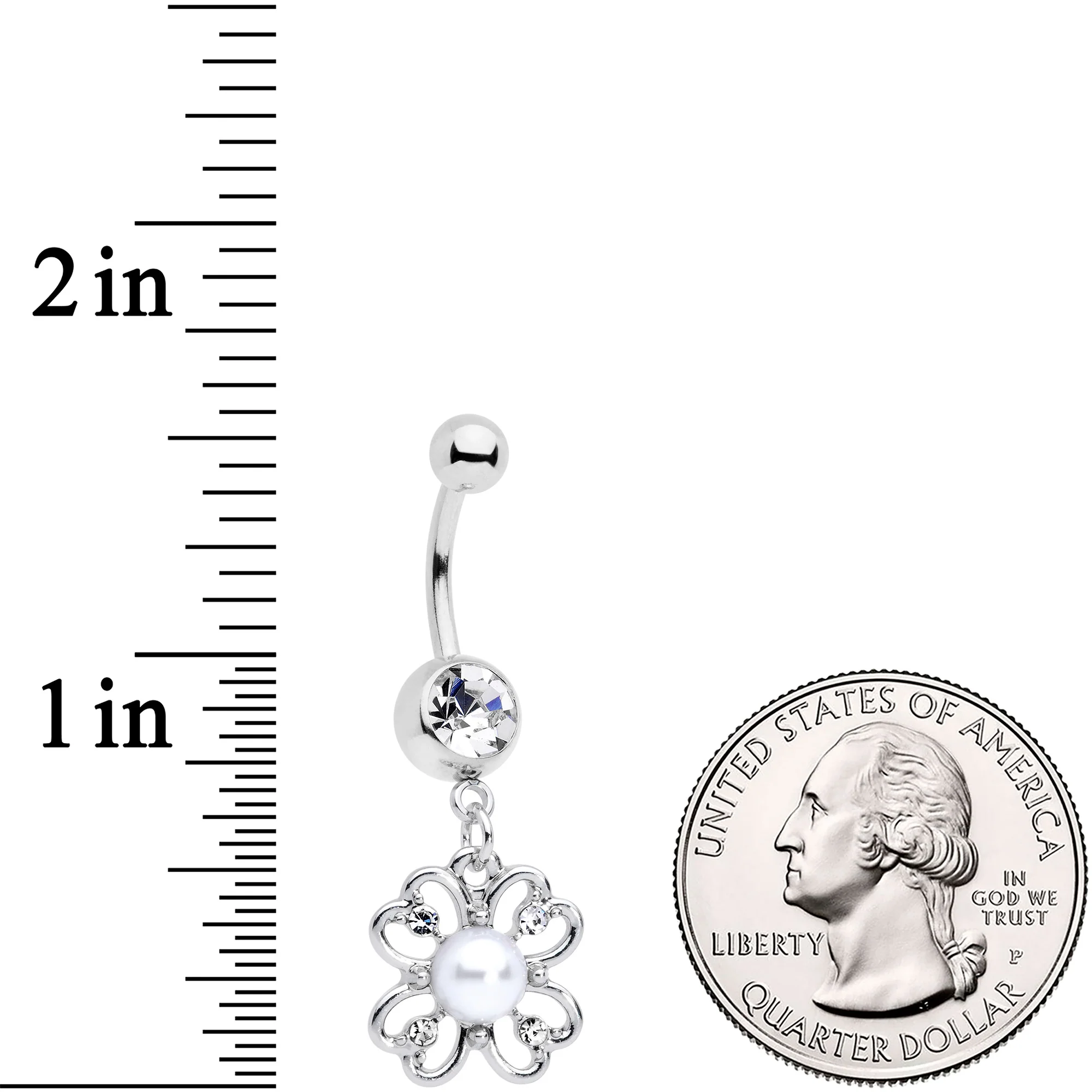 Clear Gem Sumptuous Shamrock St Patricks Day Dangle Belly Ring - Image 2