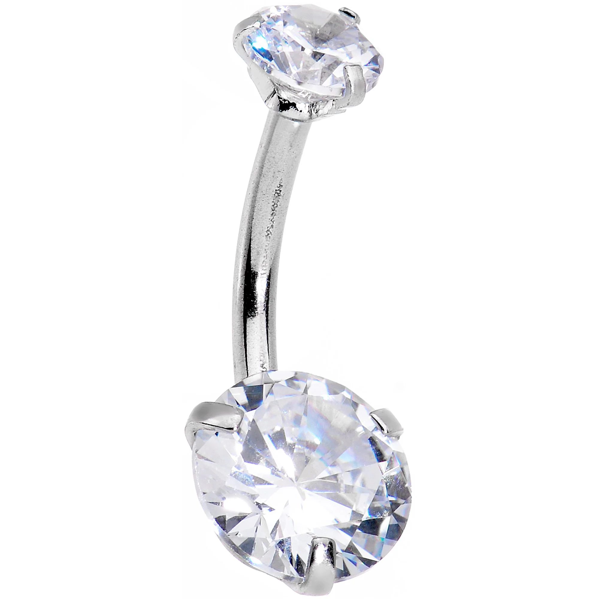 Clear Gem Swagger Sweep Dangle Belly Ring - Image 2