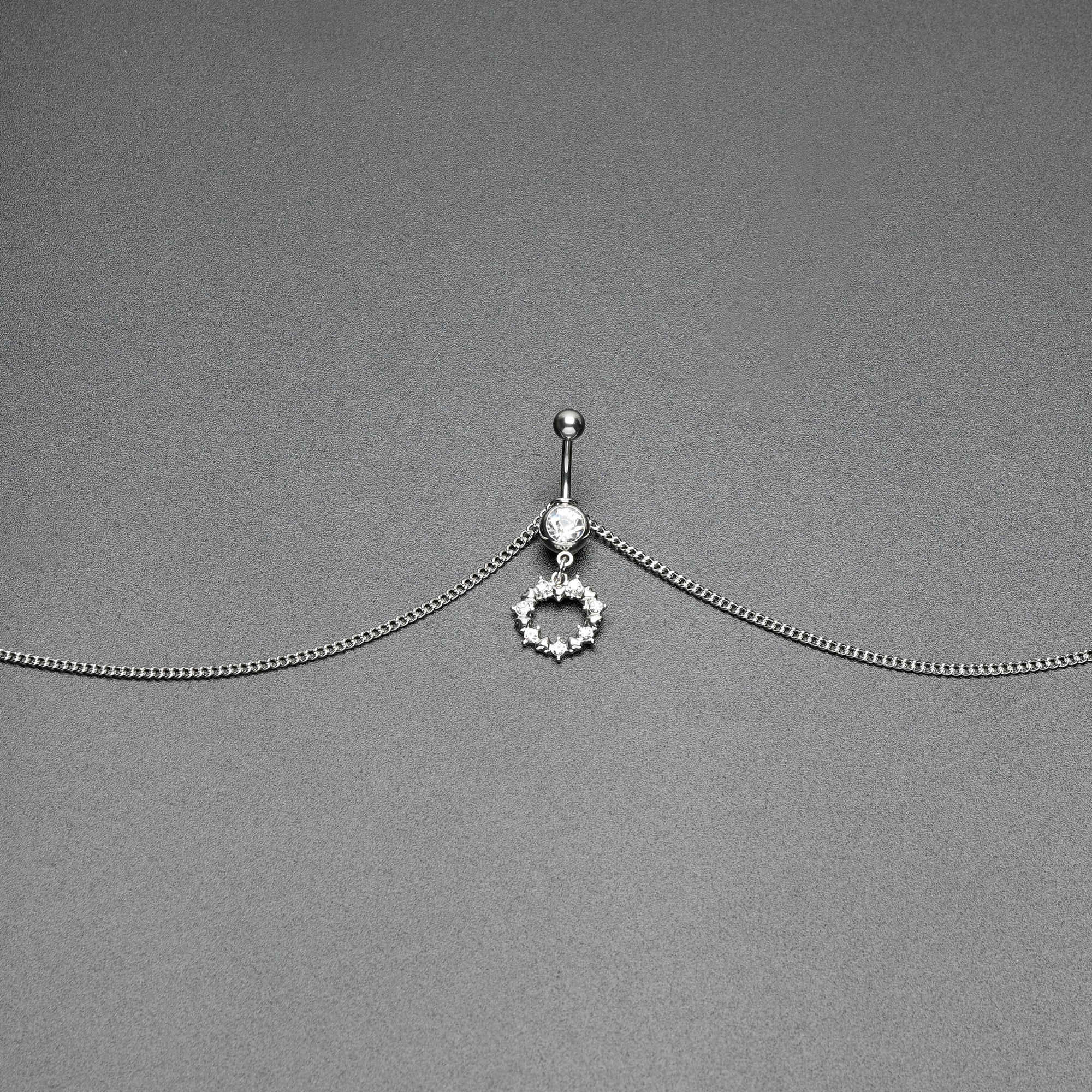 Clear Gem Wreath of Glam Dangle Belly Ring Belly Chain - Image 2