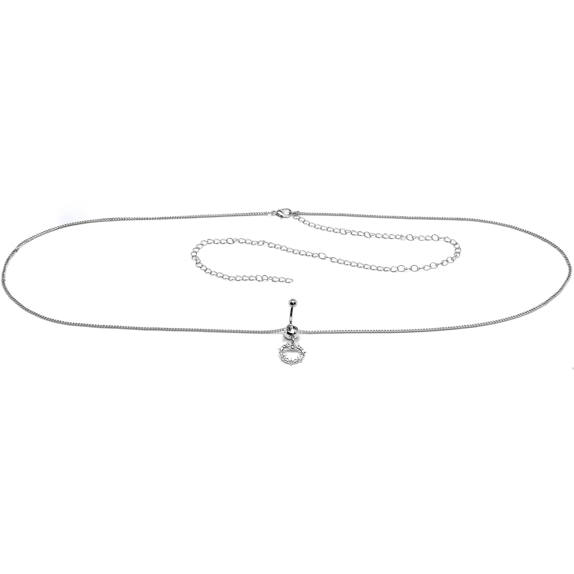 Clear Gem Wreath of Glam Dangle Belly Ring Belly Chain - Image 4