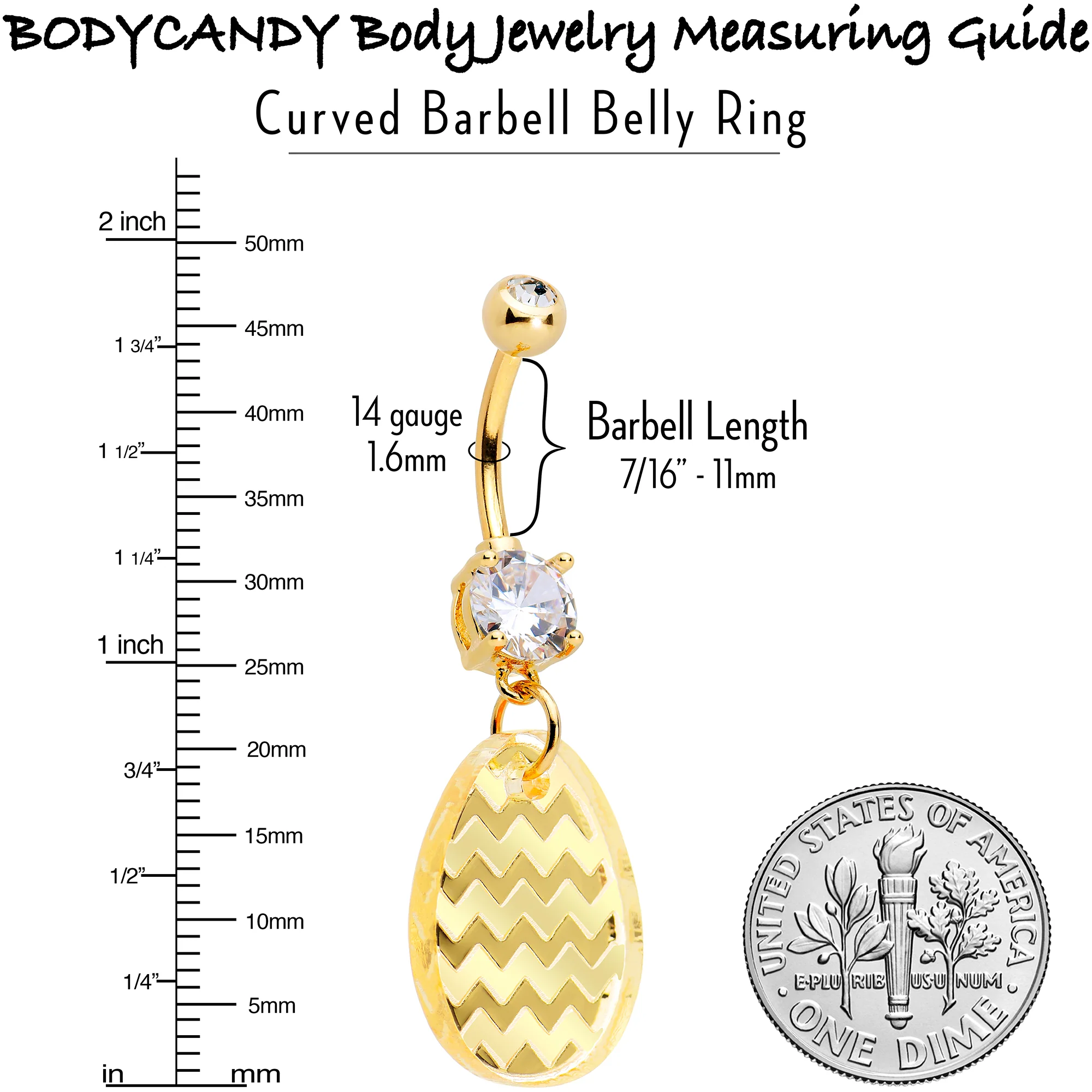 Clear Gem Yellow Golden Easter Decorated Egg Dangle Belly Ring - Image 8