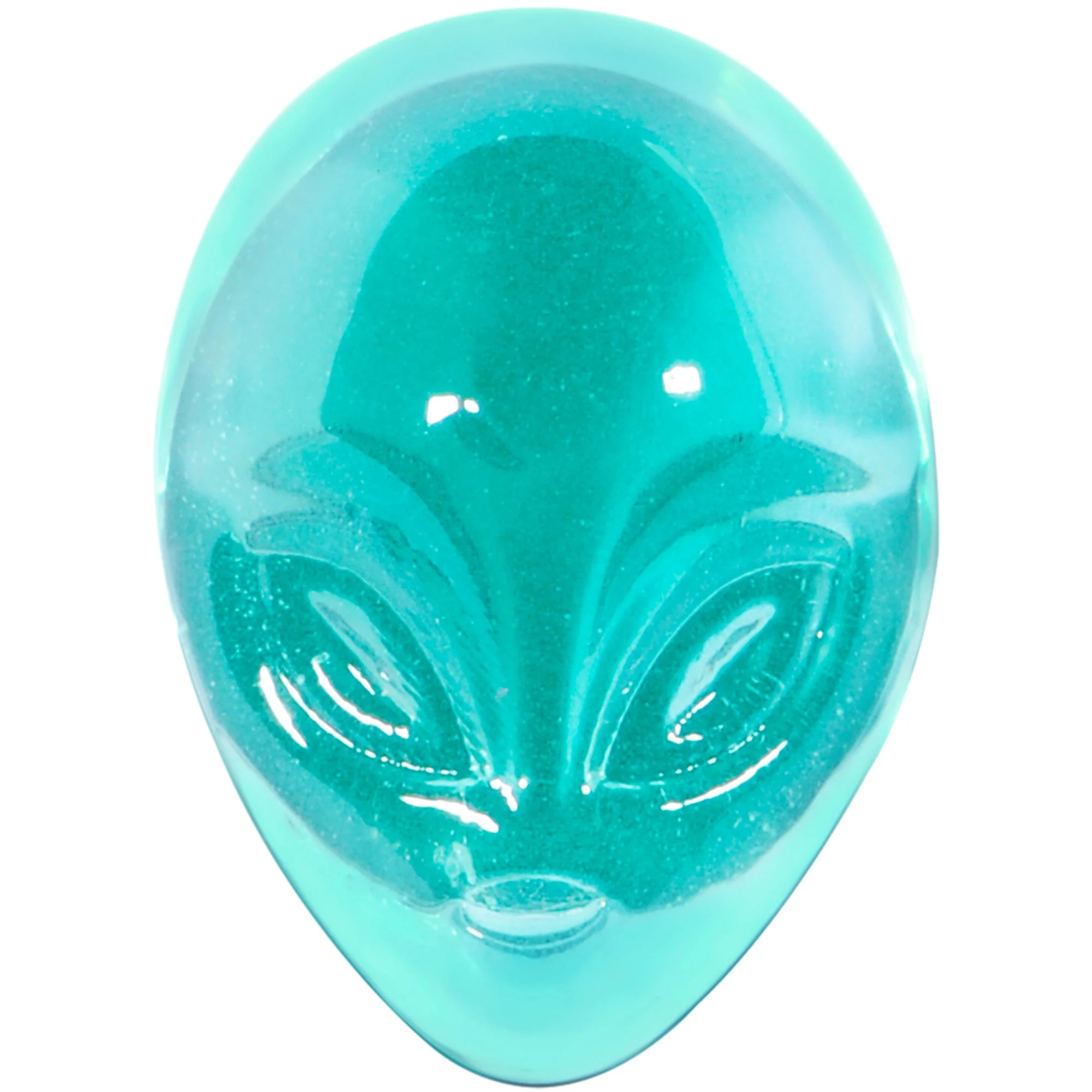 Clear Green Pyrex Glass Alien Face Double Flare Plug Set 6mm to 16mm - Image 3