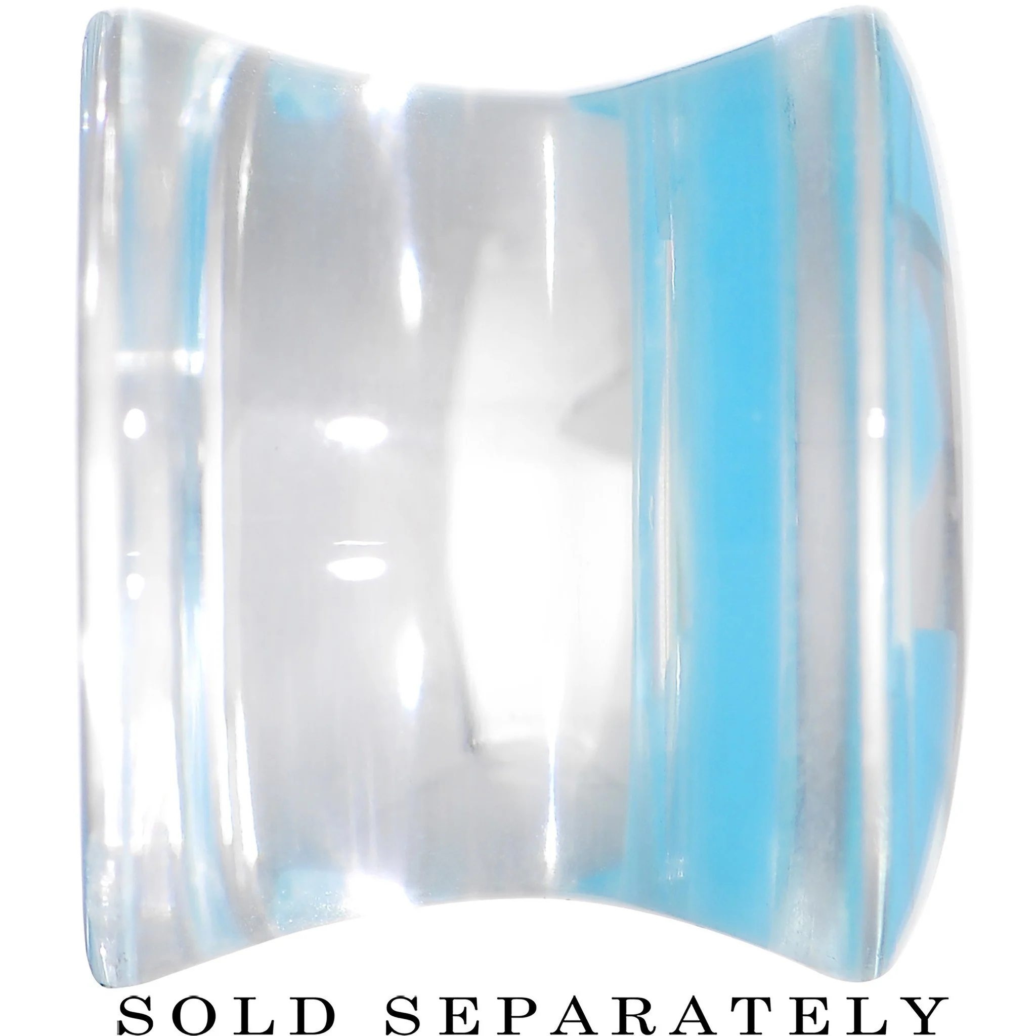 Clear Light Blue Acrylic Wish on a Star Saddle Plug 2G to 20mm - Image 3