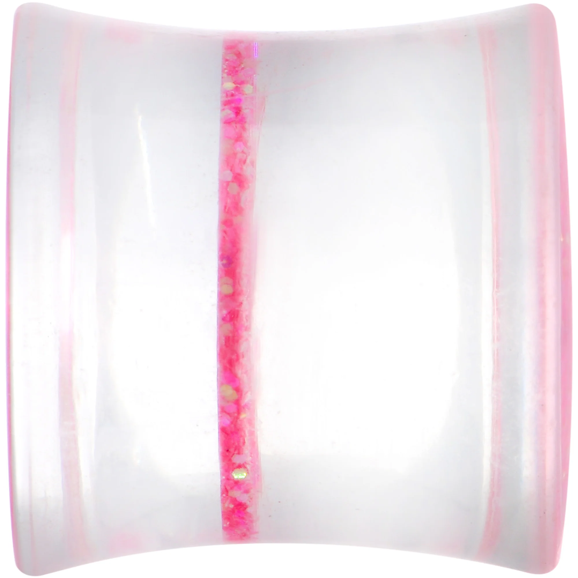 Clear Pink Acrylic Glitter Glam Saddle Plug Set - Image 5