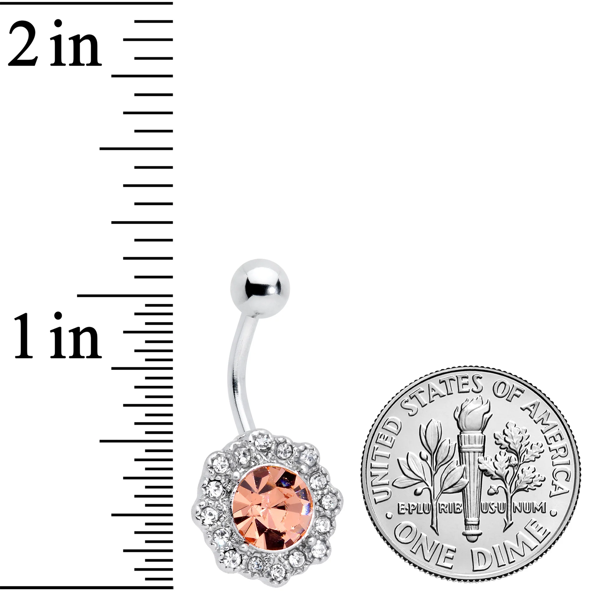 Clear Pink Gem Rococo Reverie Belly Ring - Image 2
