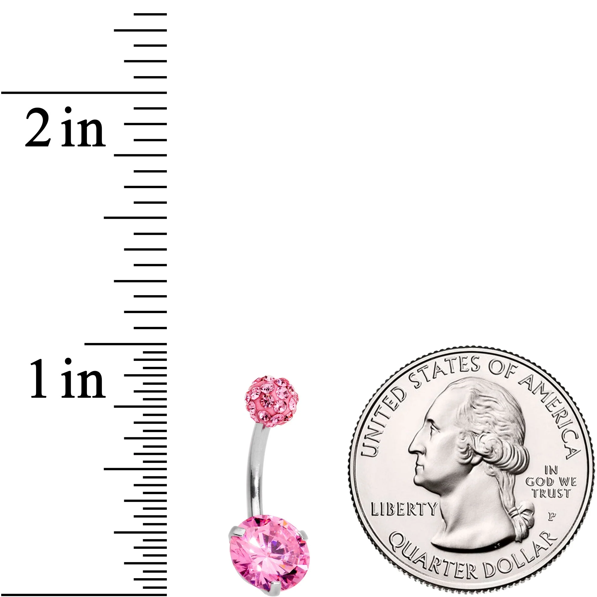 Clear Pink Purple Gem Ultimate Girly Glamour Belly Ring Set of 3 - Image 6