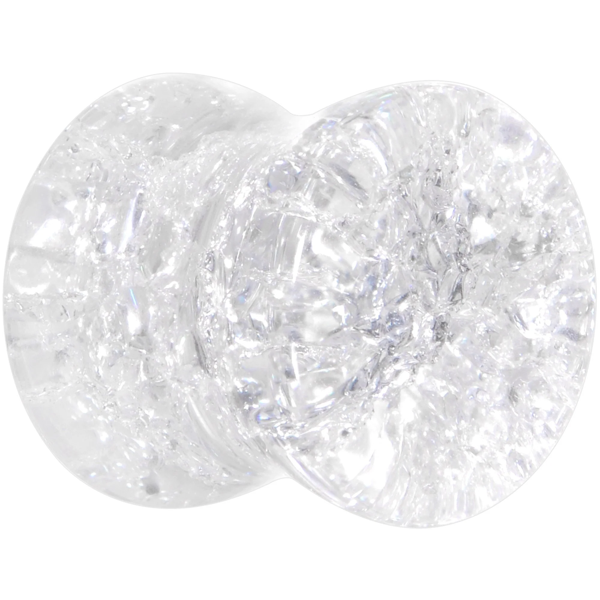 Clear Shattered Glass Saddle Plug Set 6mm to 16mm - Image 2