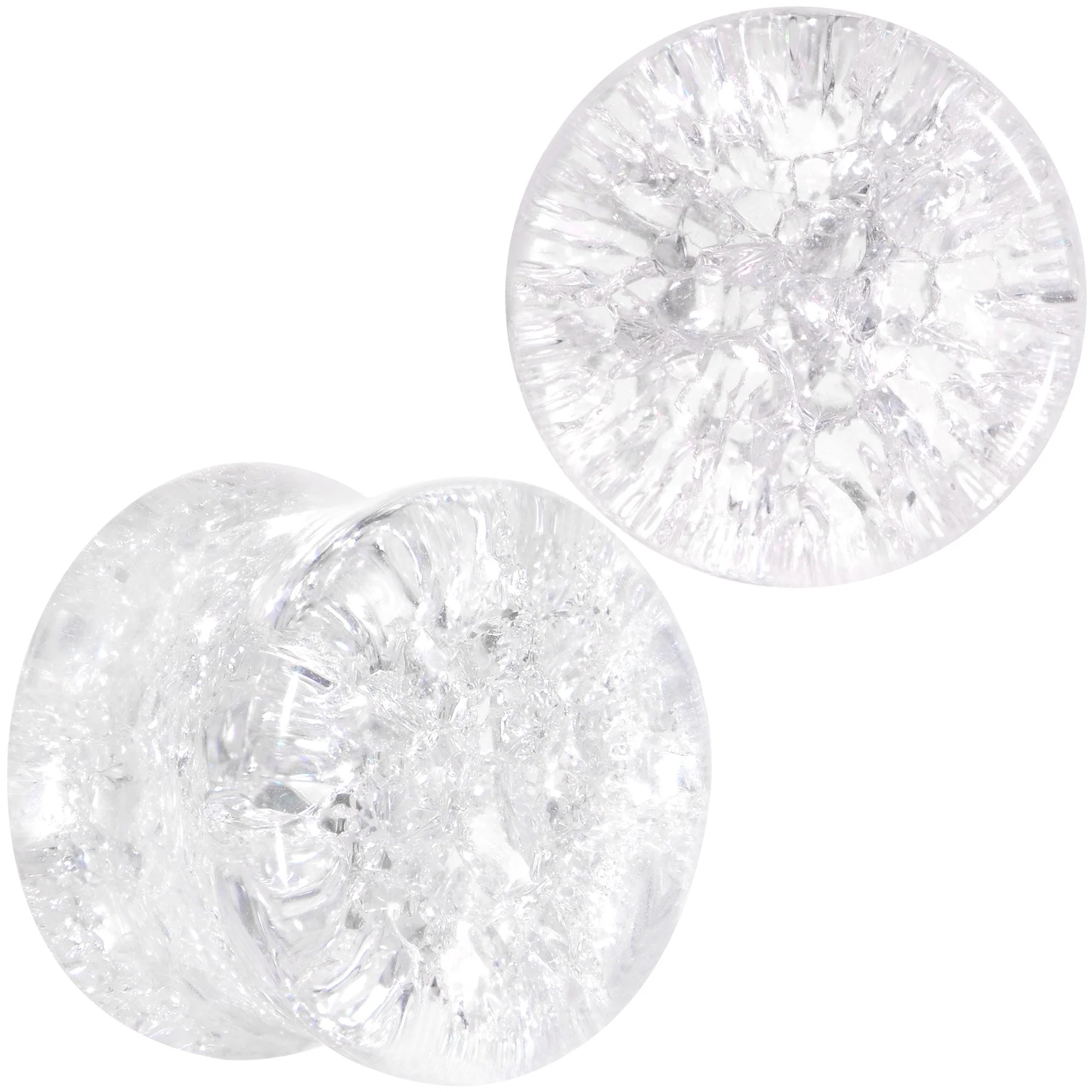 Clear Shattered Glass Saddle Plug Set 6mm to 16mm - Image 7