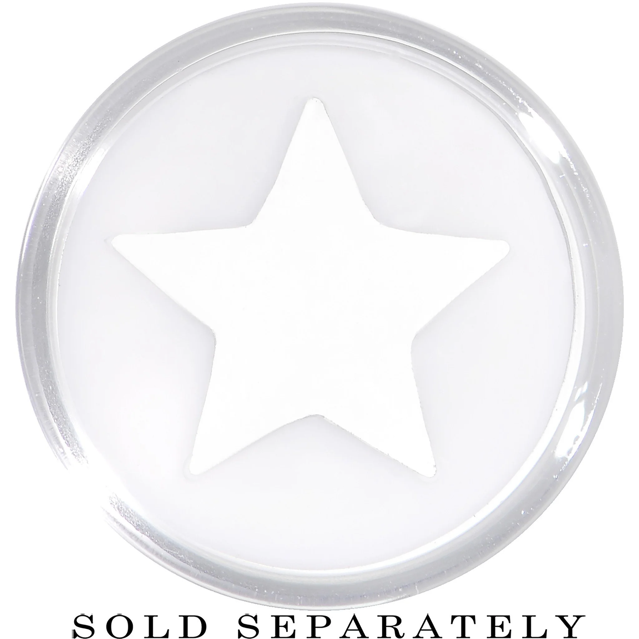 Clear White Acrylic Wish on a Star Saddle Plug 2G to 20mm - Image 2
