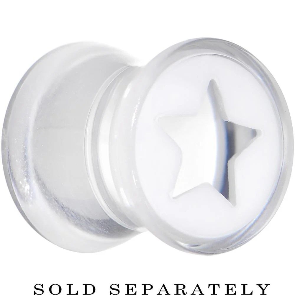 Clear White Acrylic Wish on a Star Saddle Plug 2G to 20mm - Image 4