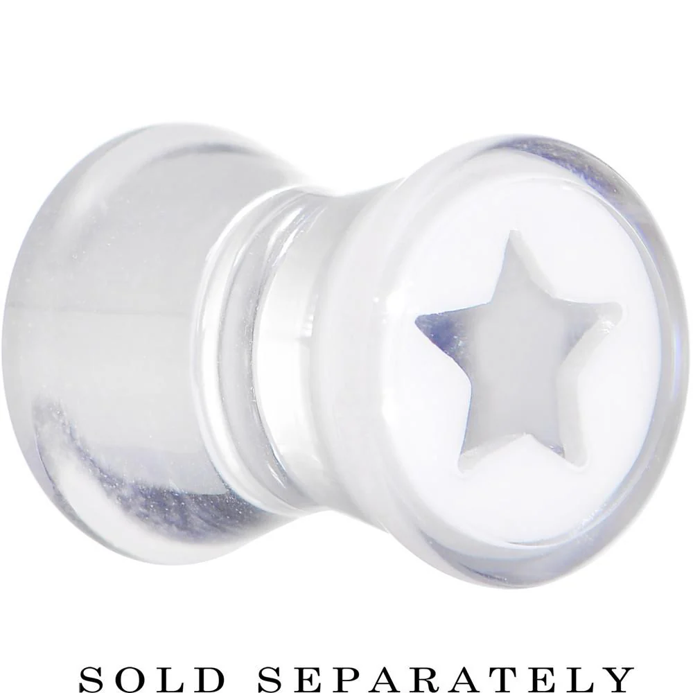 Clear White Acrylic Wish on a Star Saddle Plug 2G to 20mm - Image 5