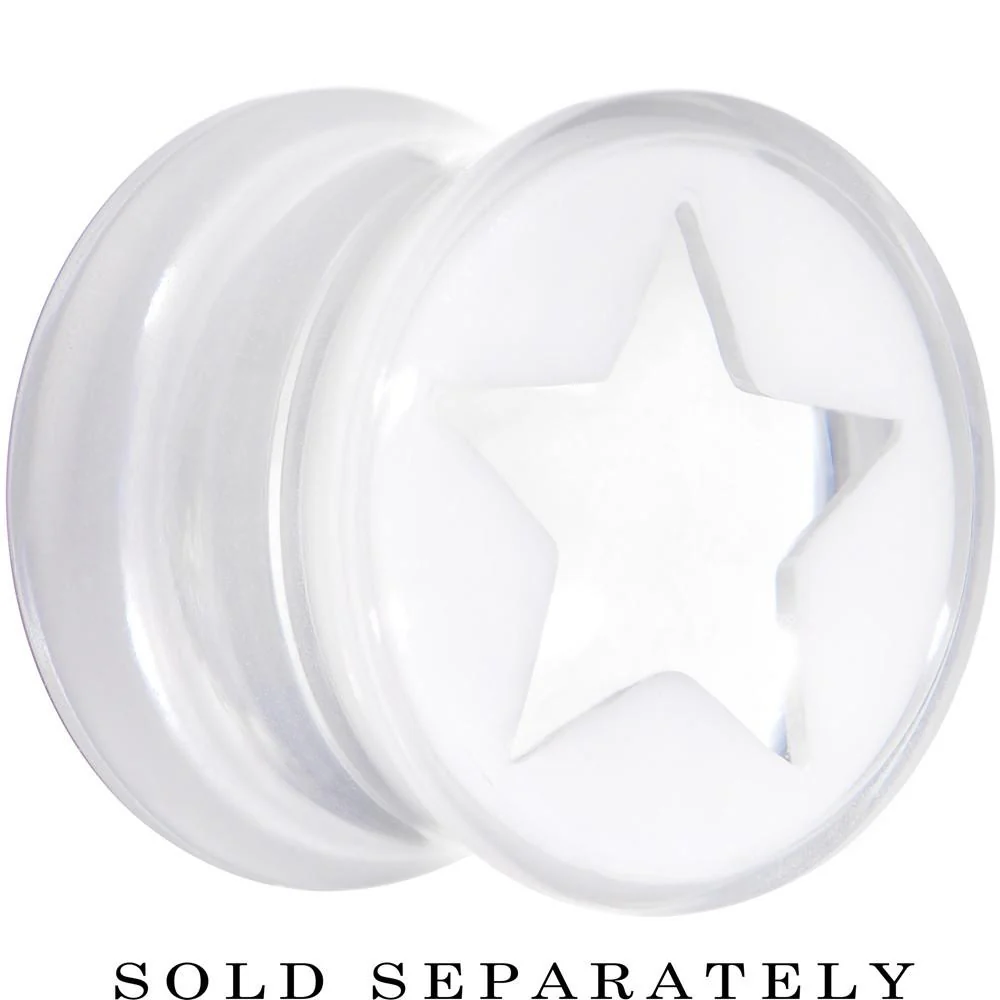 Clear White Acrylic Wish on a Star Saddle Plug 2G to 20mm - Image 6