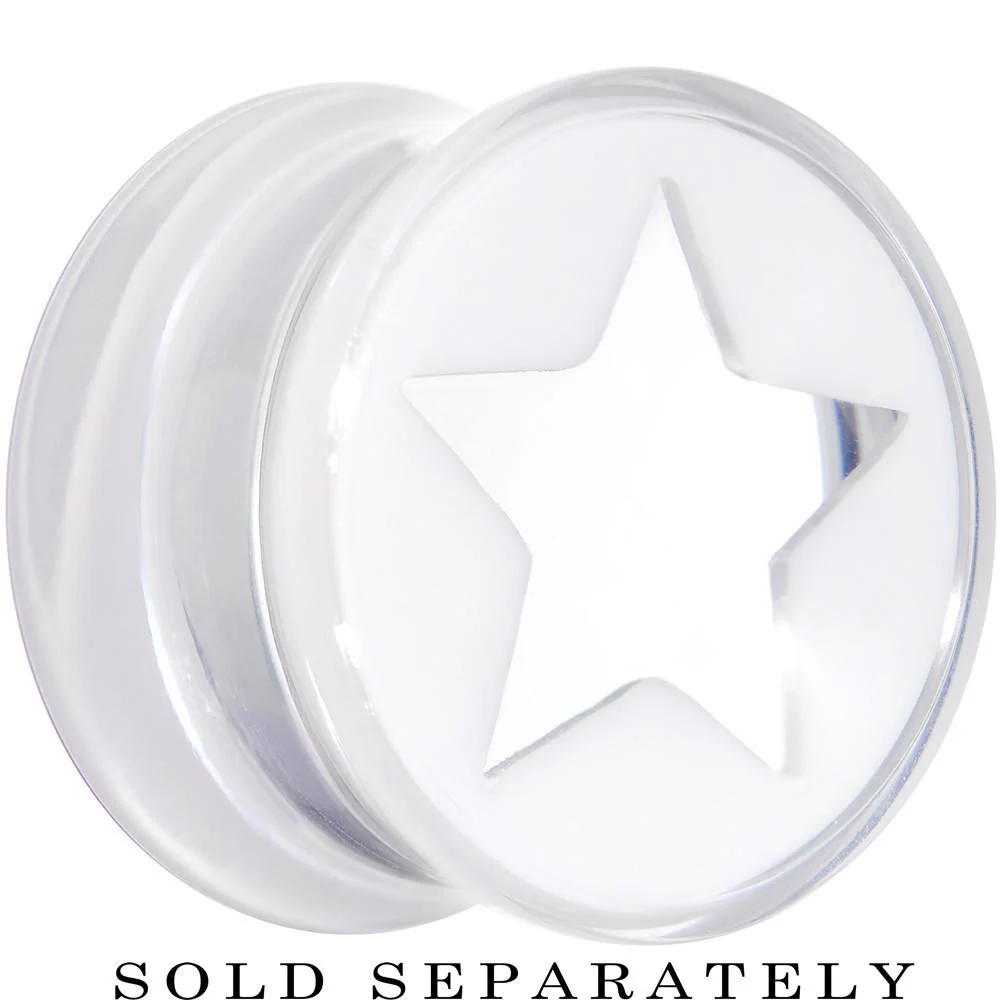 Clear White Acrylic Wish on a Star Saddle Plug 2G to 20mm - Image 7