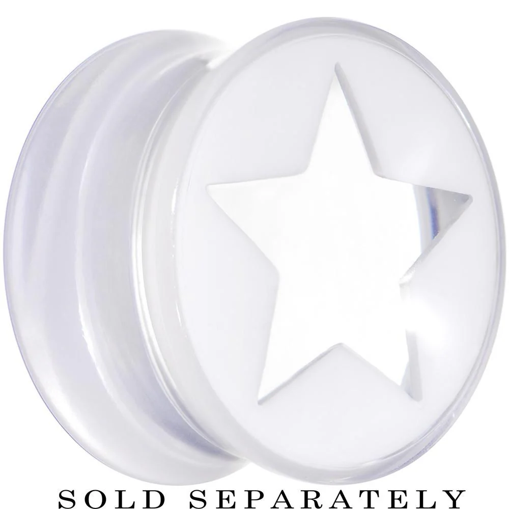 Clear White Acrylic Wish on a Star Saddle Plug 2G to 20mm - Image 8
