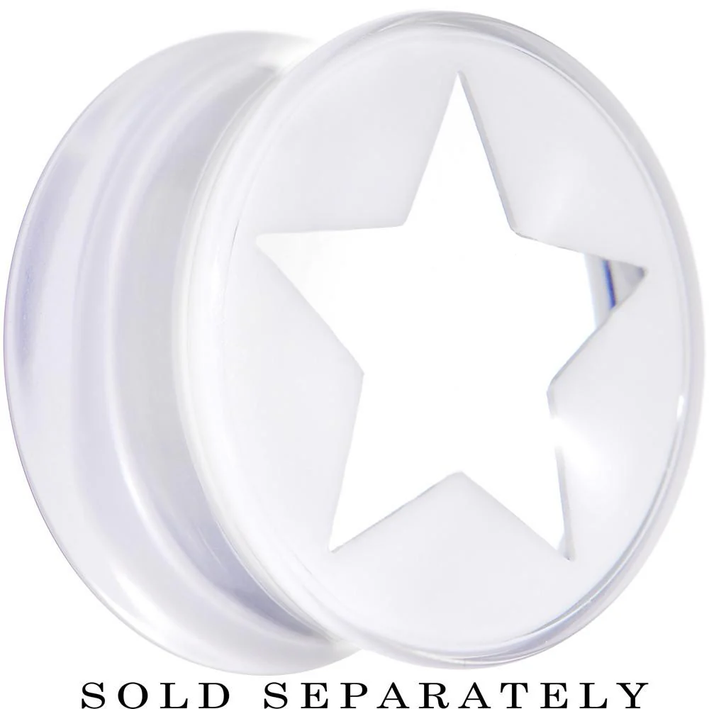 Clear White Acrylic Wish on a Star Saddle Plug 2G to 20mm - Image 9