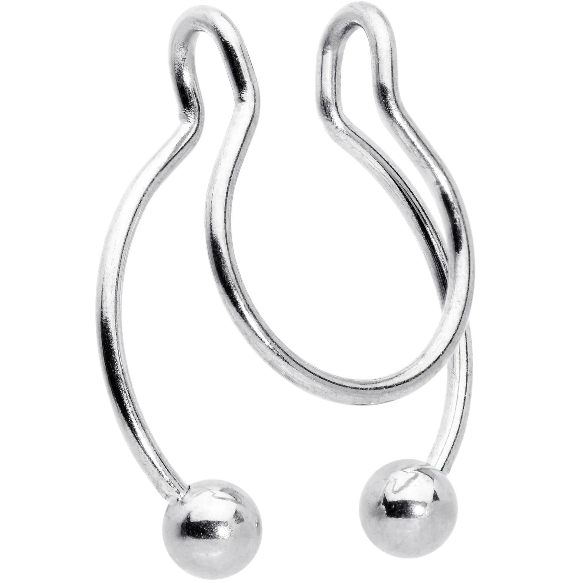 Horseshoe Ball Fake Septum Ring Nipple and Clip on Earring - Image 2