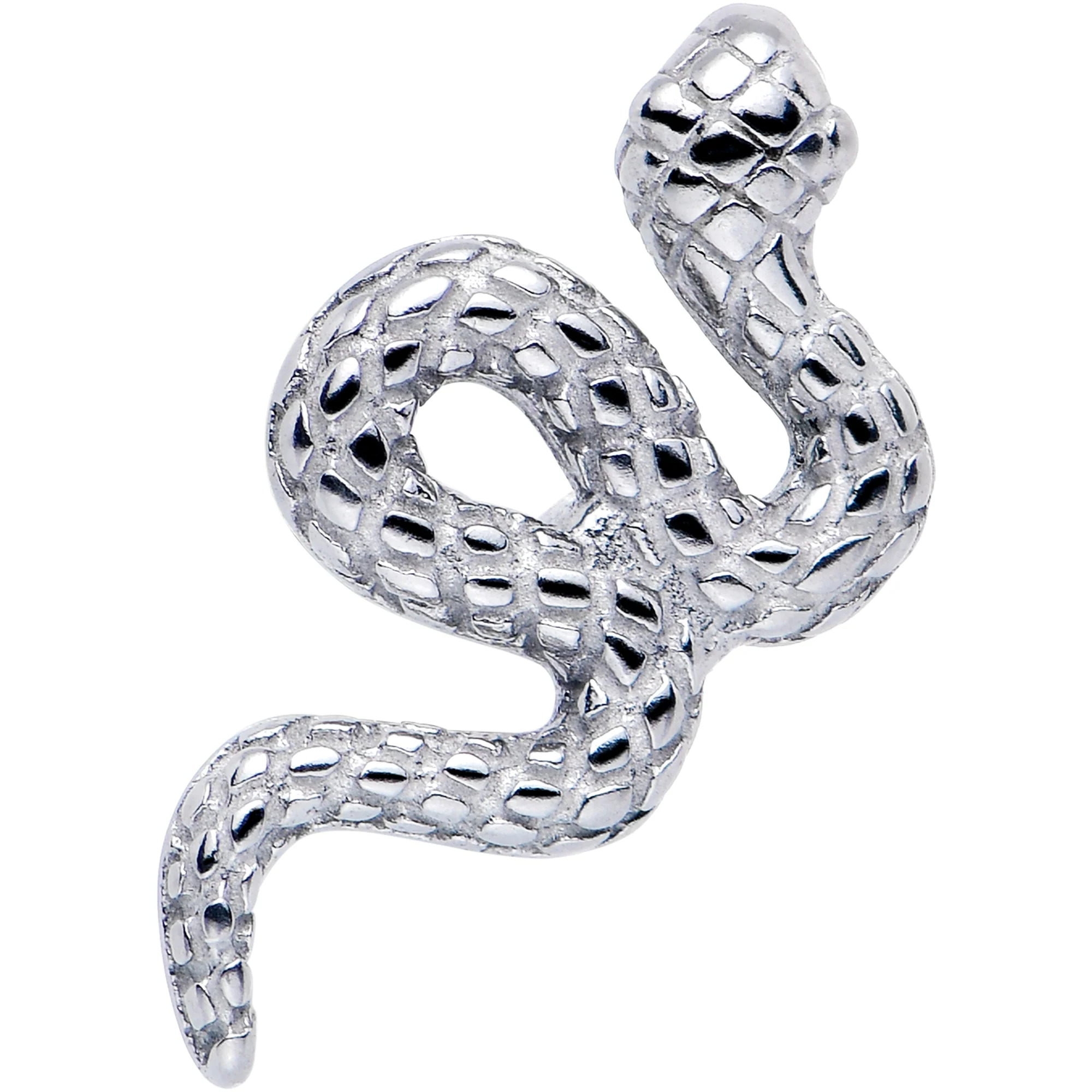 Coiled Serpent Snake Barbell Tongue Ring - Image 2