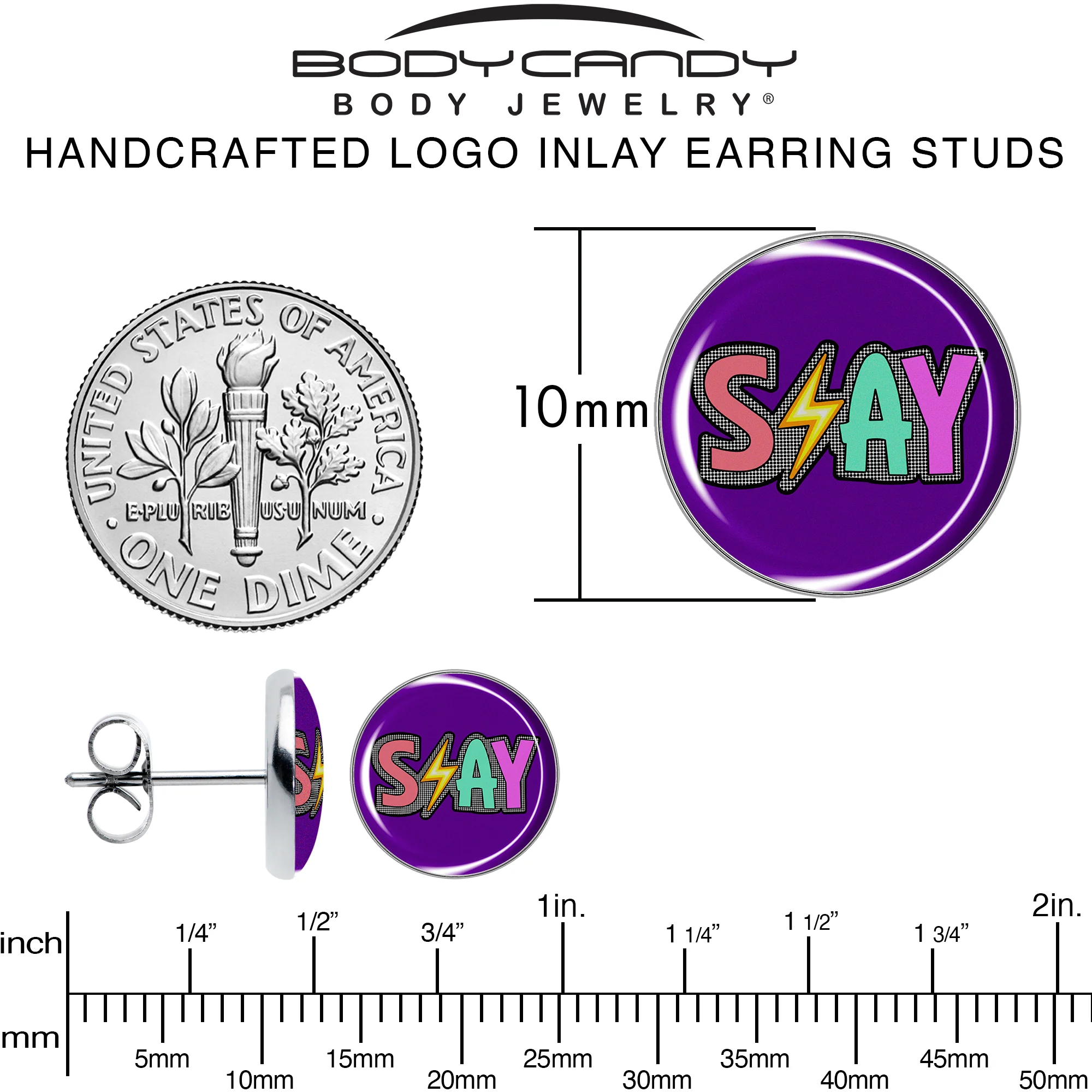 Colorful Lighting SLAY Stud Earrings by Onyx O - Image 6