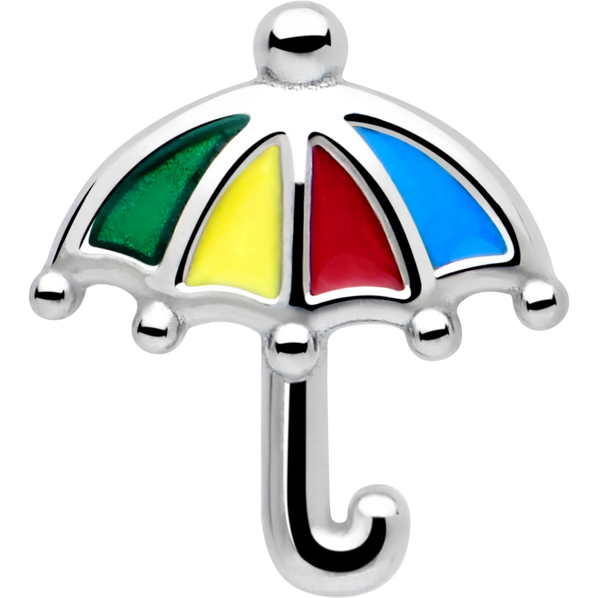 Colorful Umbrella Barbell Tongue Ring - Image 3