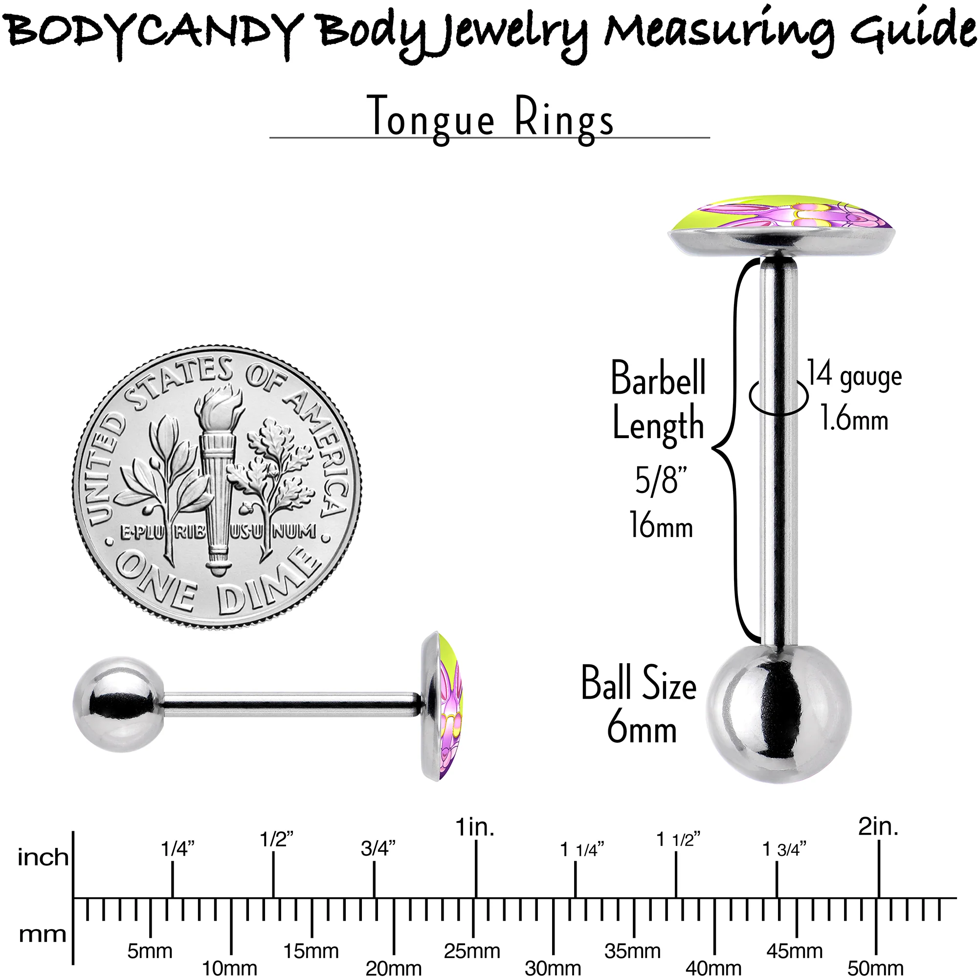 Cool Shades Bunny Barbell Tongue Ring by Onyx O - Image 5