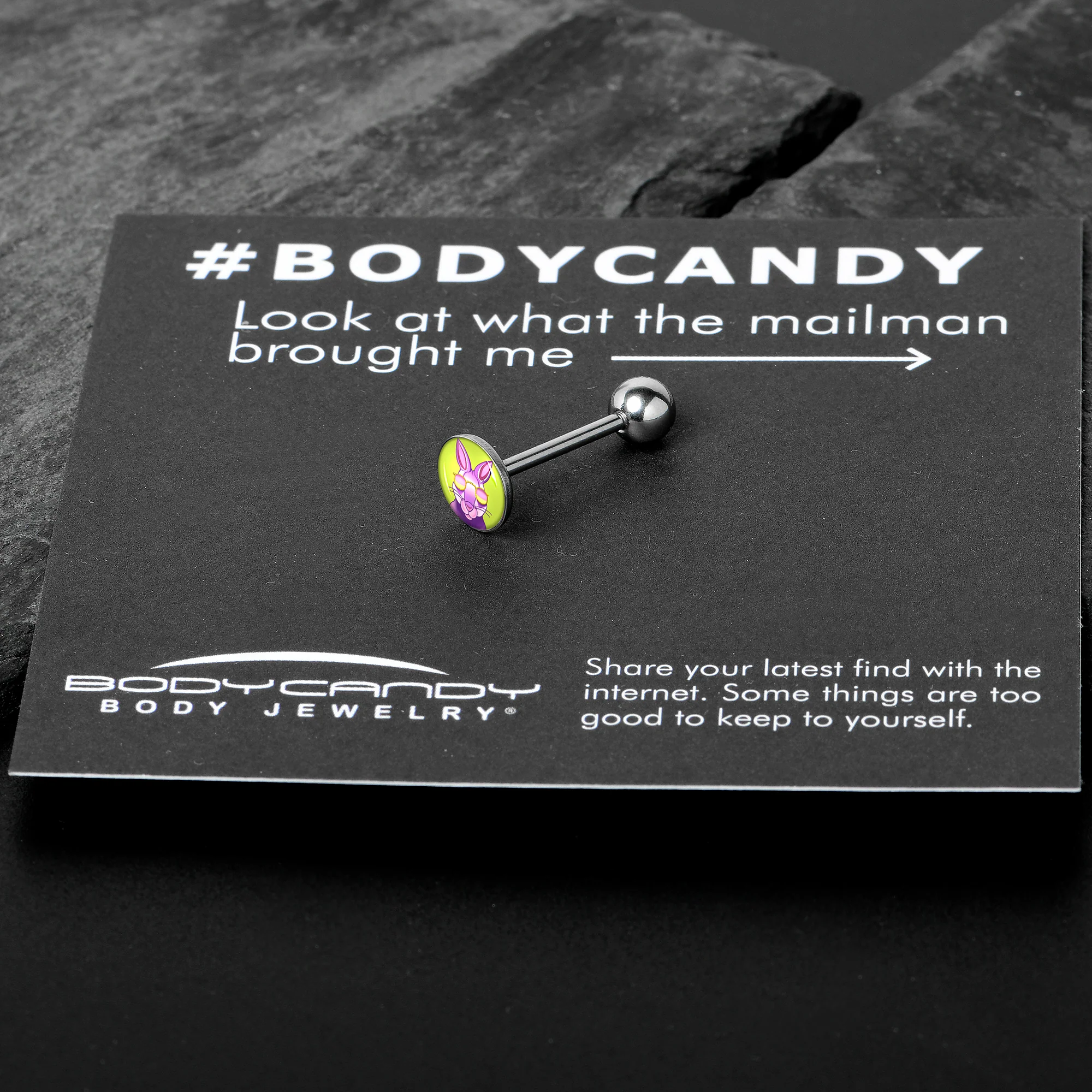 Cool Shades Bunny Barbell Tongue Ring by Onyx O - Image 7