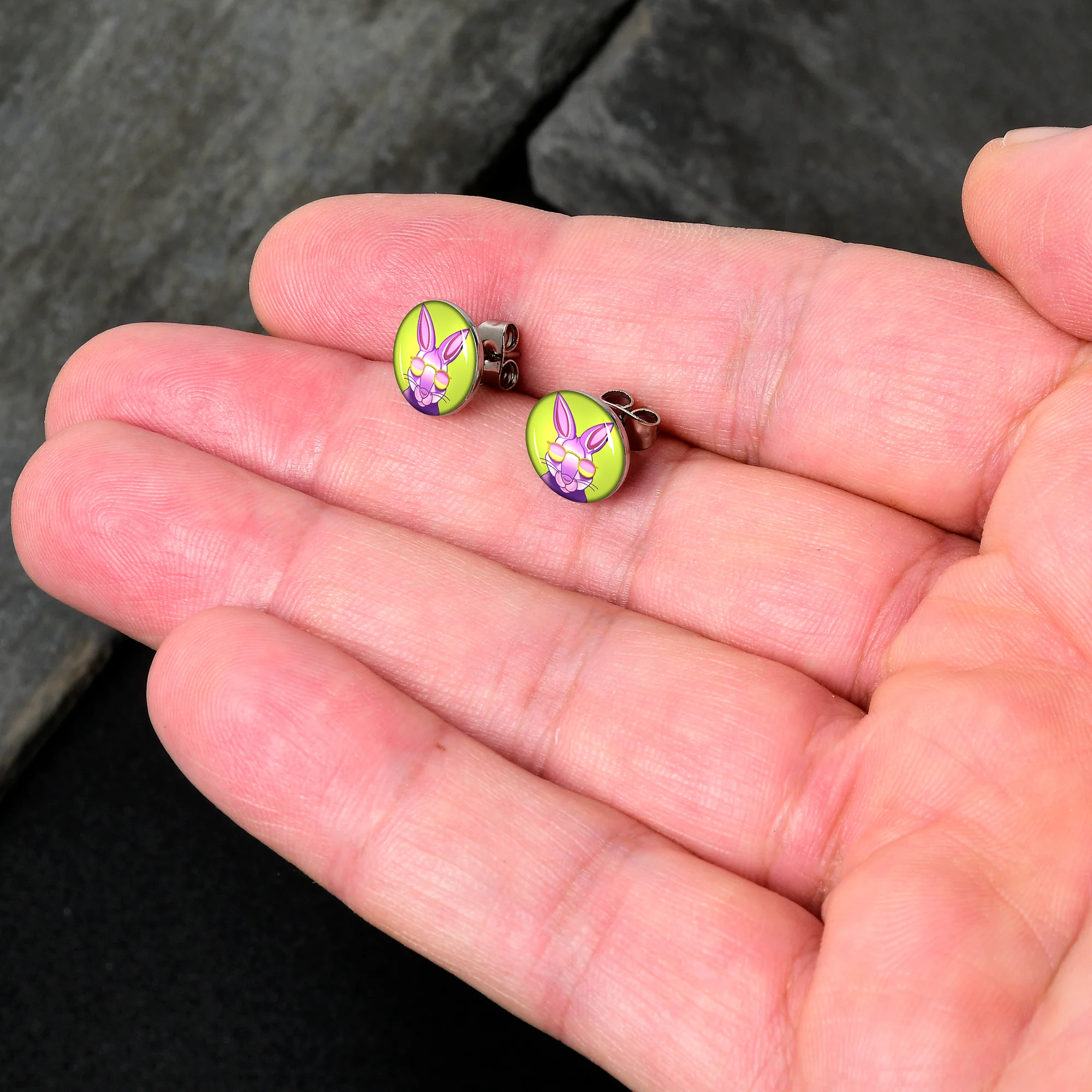 Cool Shades Bunny Stud Earrings by Onyx O - Image 2