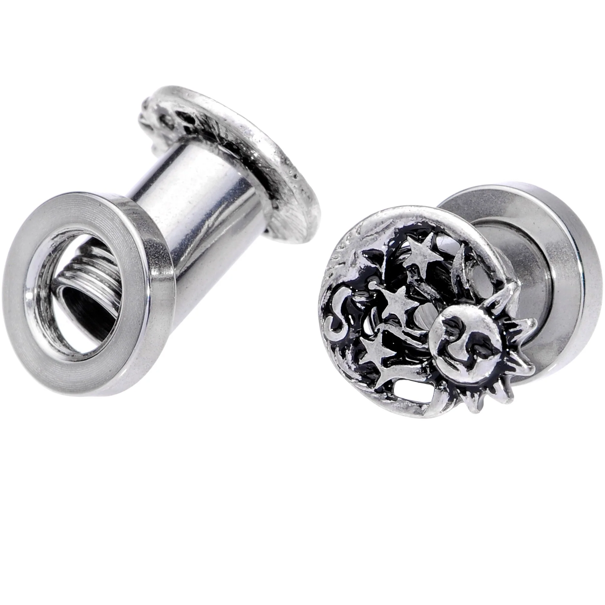 Cosmic Sun and Moon Screw Fit Tunnel Plug Set 6mm to 25mm - Image 3
