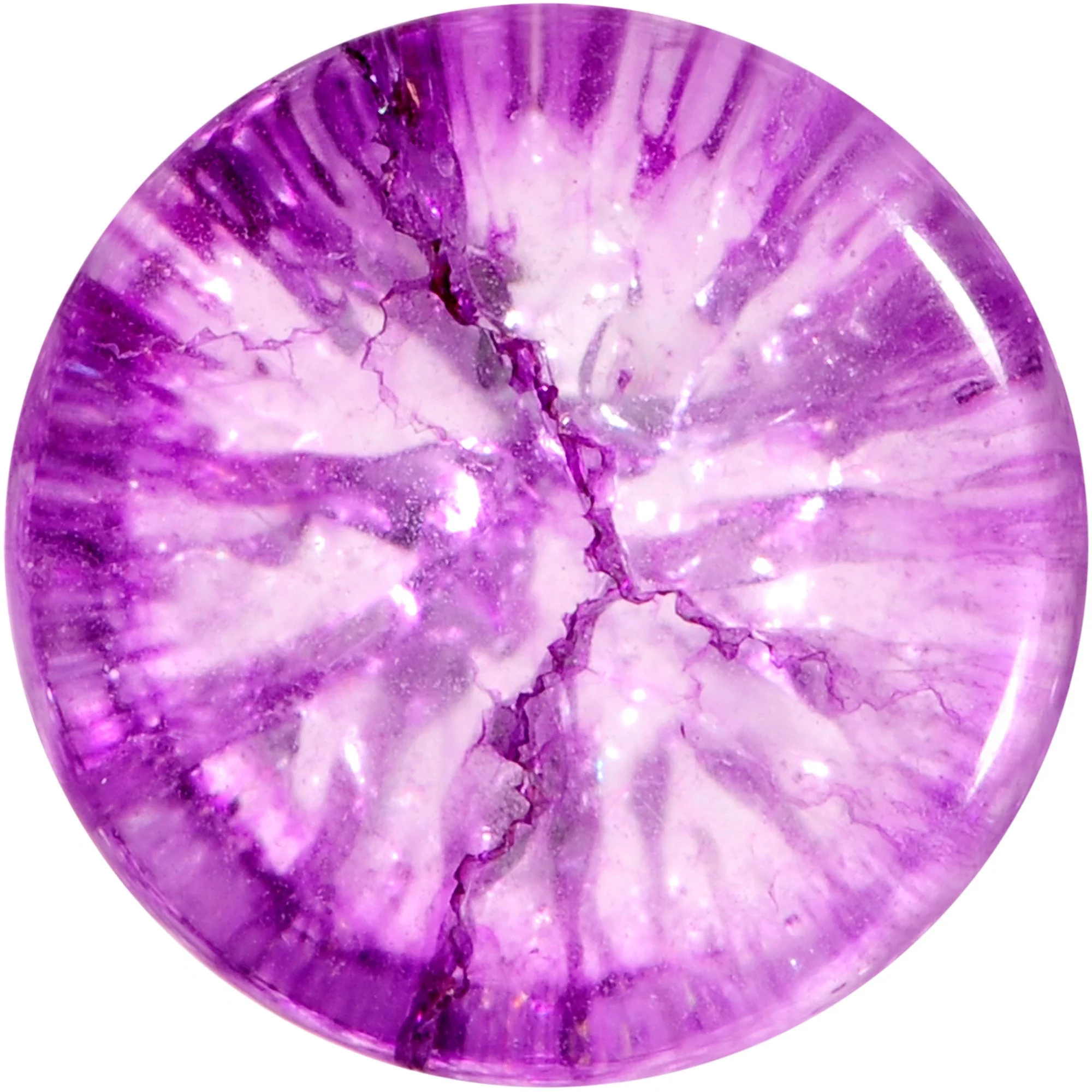 Cosmic Violet Shattered Glass Saddle Plug Set 6mm to 16mm - Image 3