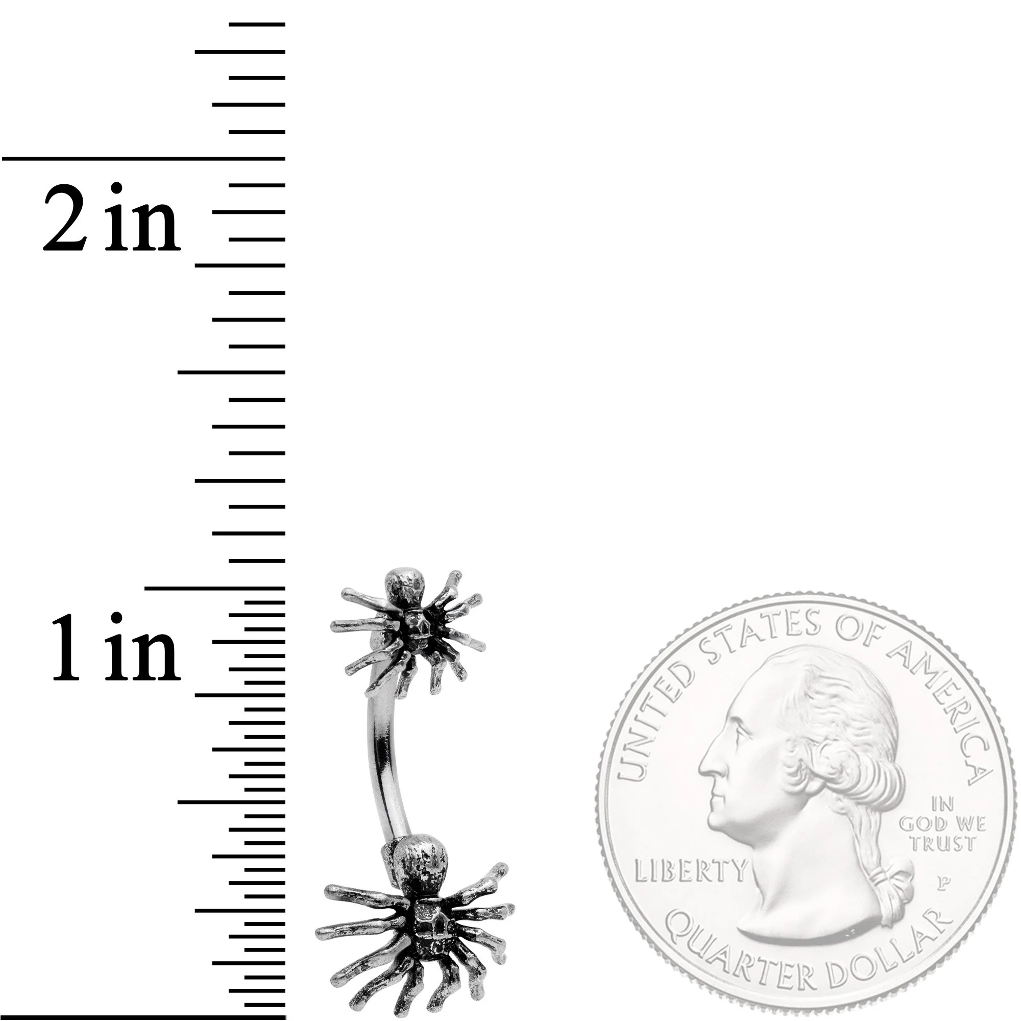 Creepy Crawly Spider Critters Double Mount Belly Ring - Image 2