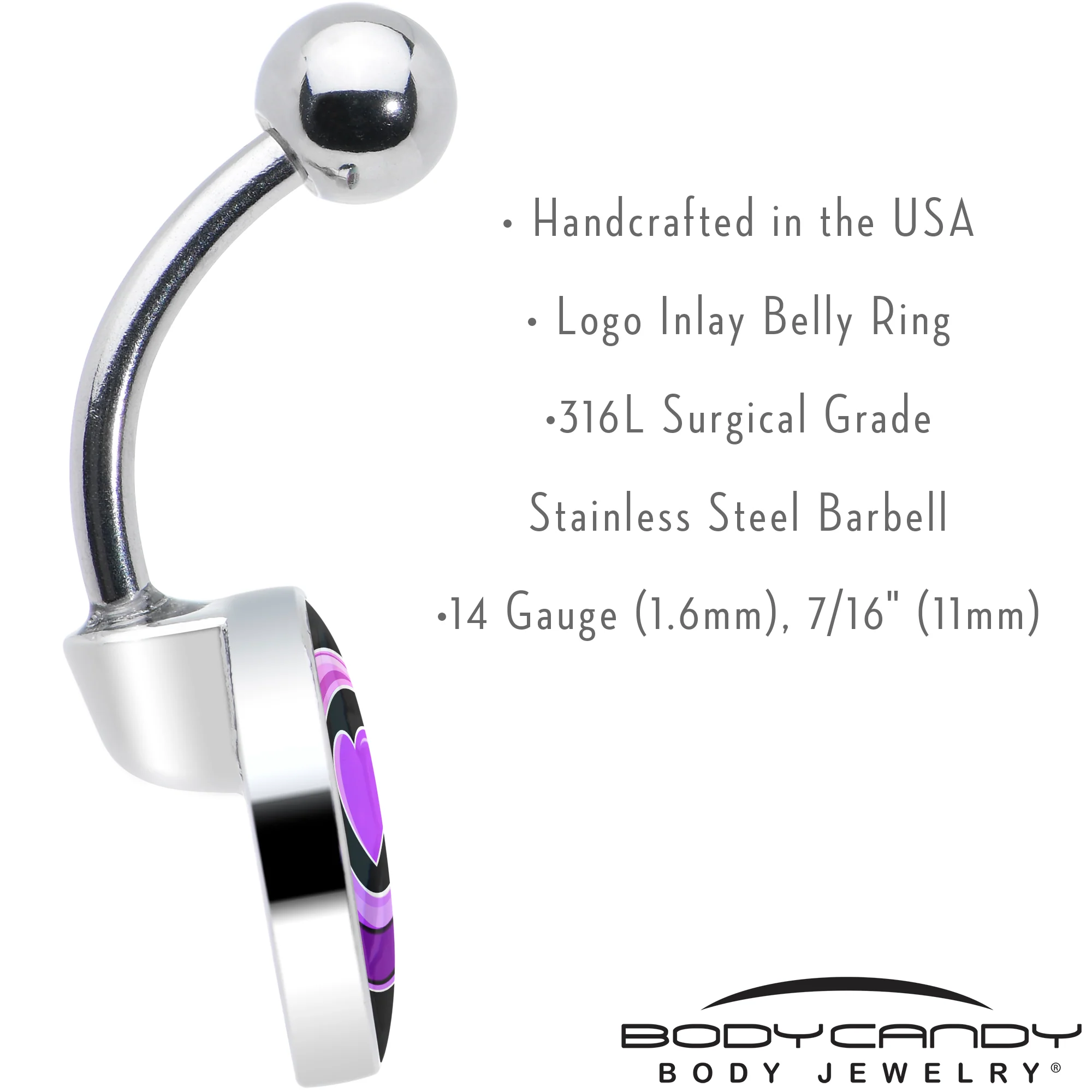 Crescent Moon Heart Belly Ring by Onyx O - Image 7