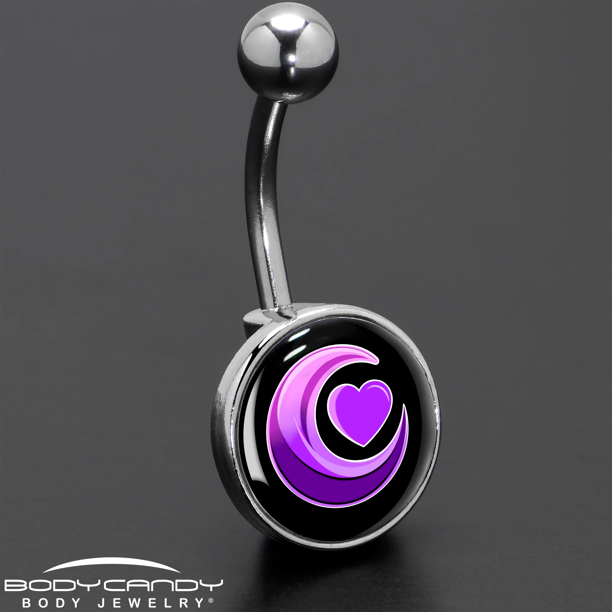 Crescent Moon Heart Belly Ring by Onyx O - Image 8