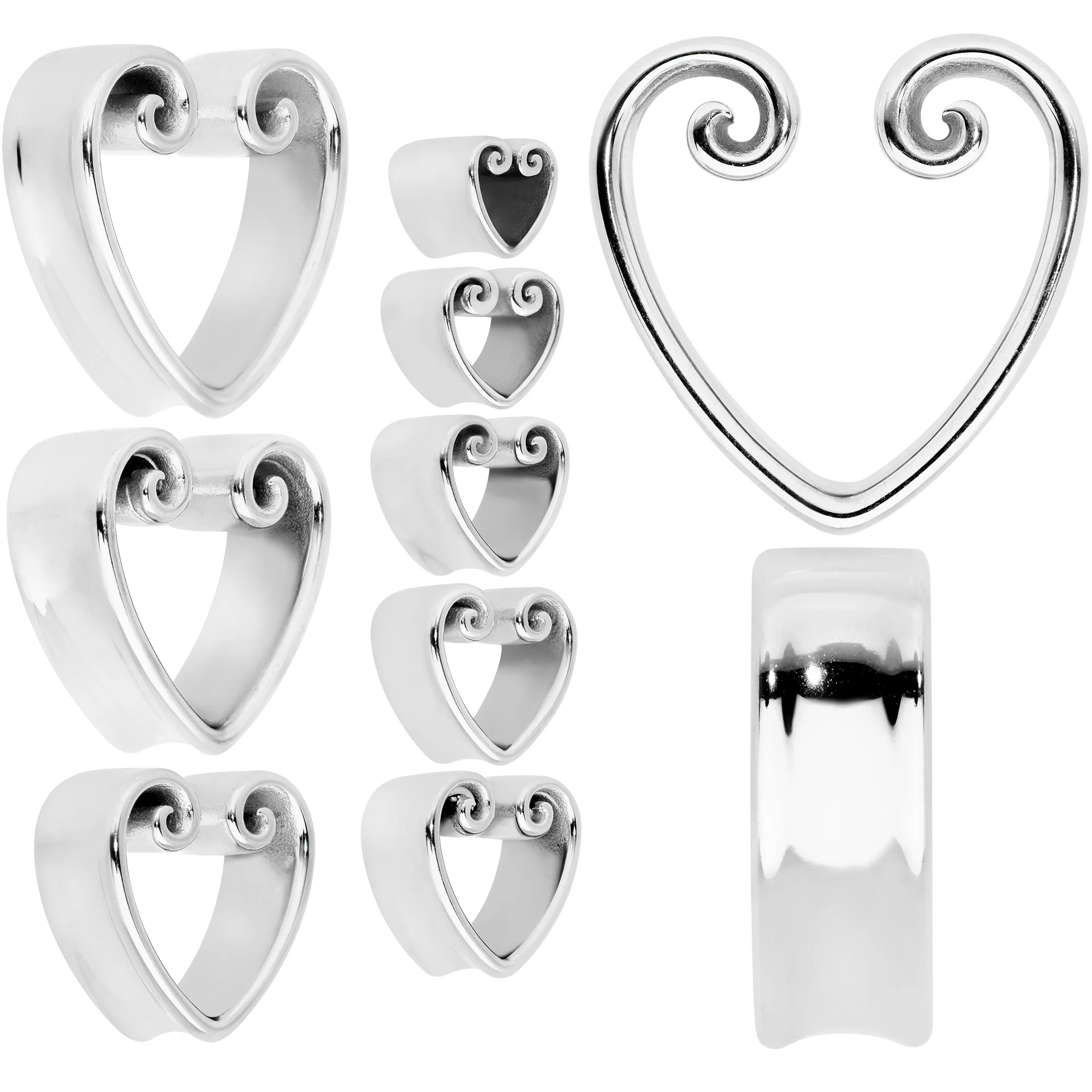 Curled Heart Valentines Day Tunnel Plug Set - Image 5