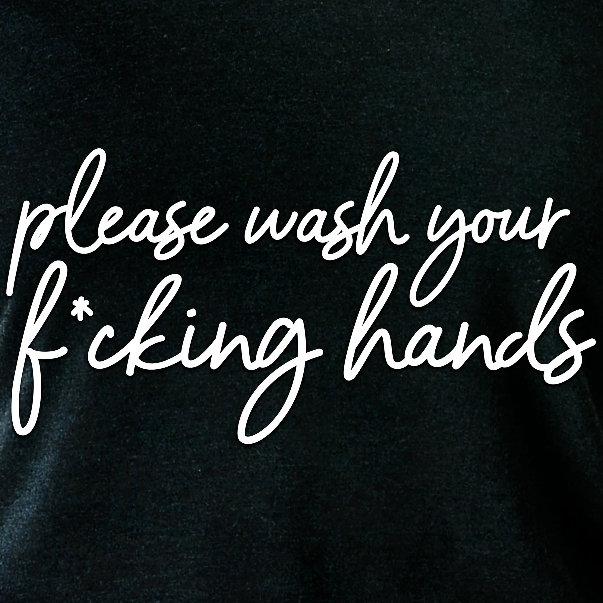 Cursive Please Wash Your F*cking Hands Tapered Long Sleeve Hoodie - Image 11