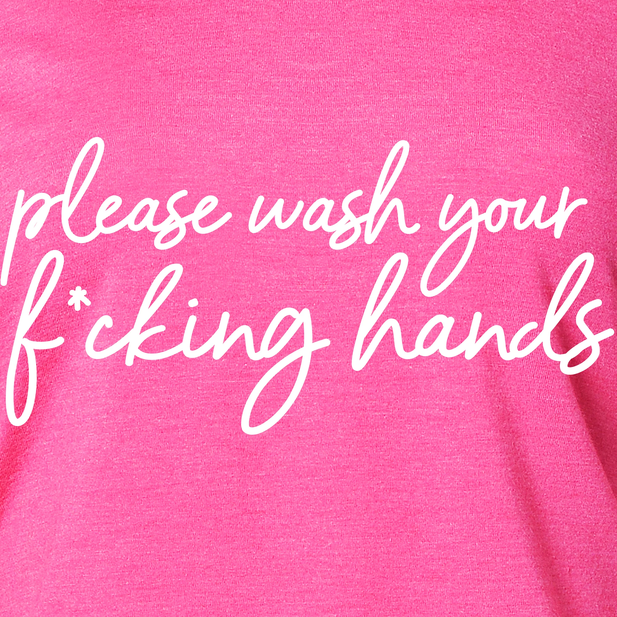 Cursive Please Wash Your F*cking Hands Tapered Long Sleeve Hoodie - Image 12