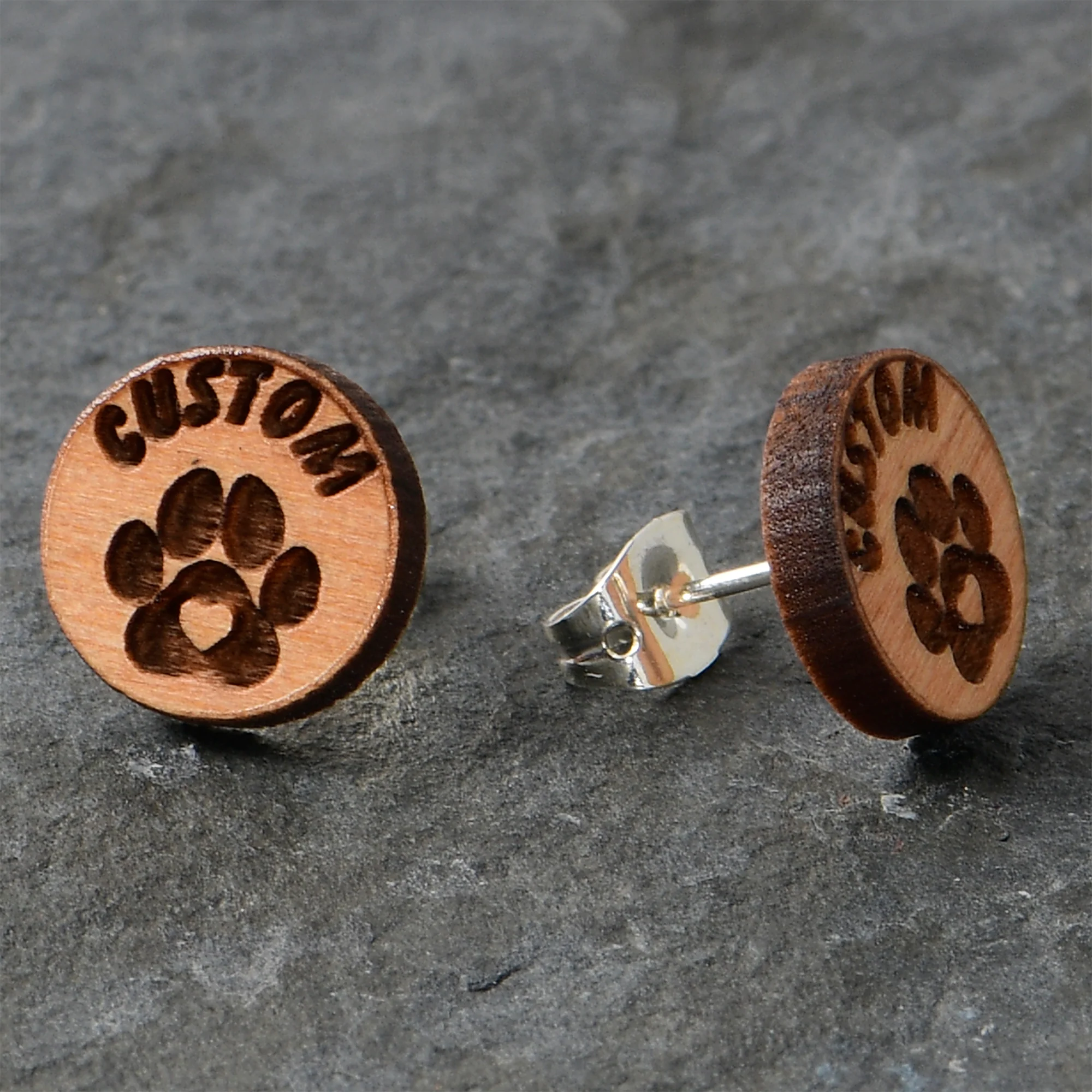 Custom Animal Jewelry Earrings Paw Print Personalized Stud Earrings - Image 6
