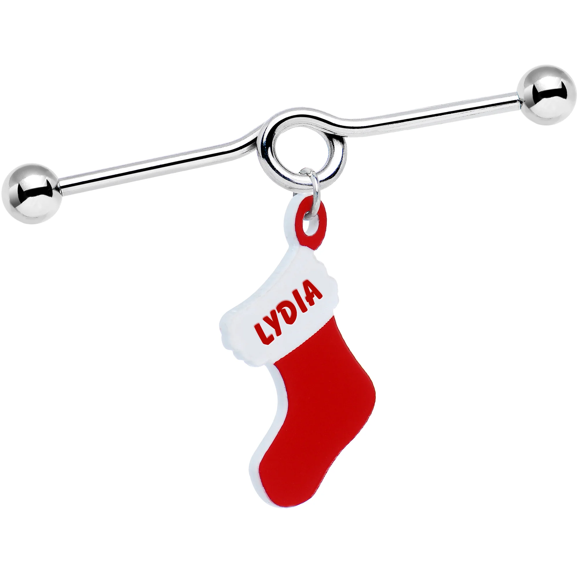 Custom Handcrafted Personalized Holiday Christmas Stocking Industrial Barbell - Image 2