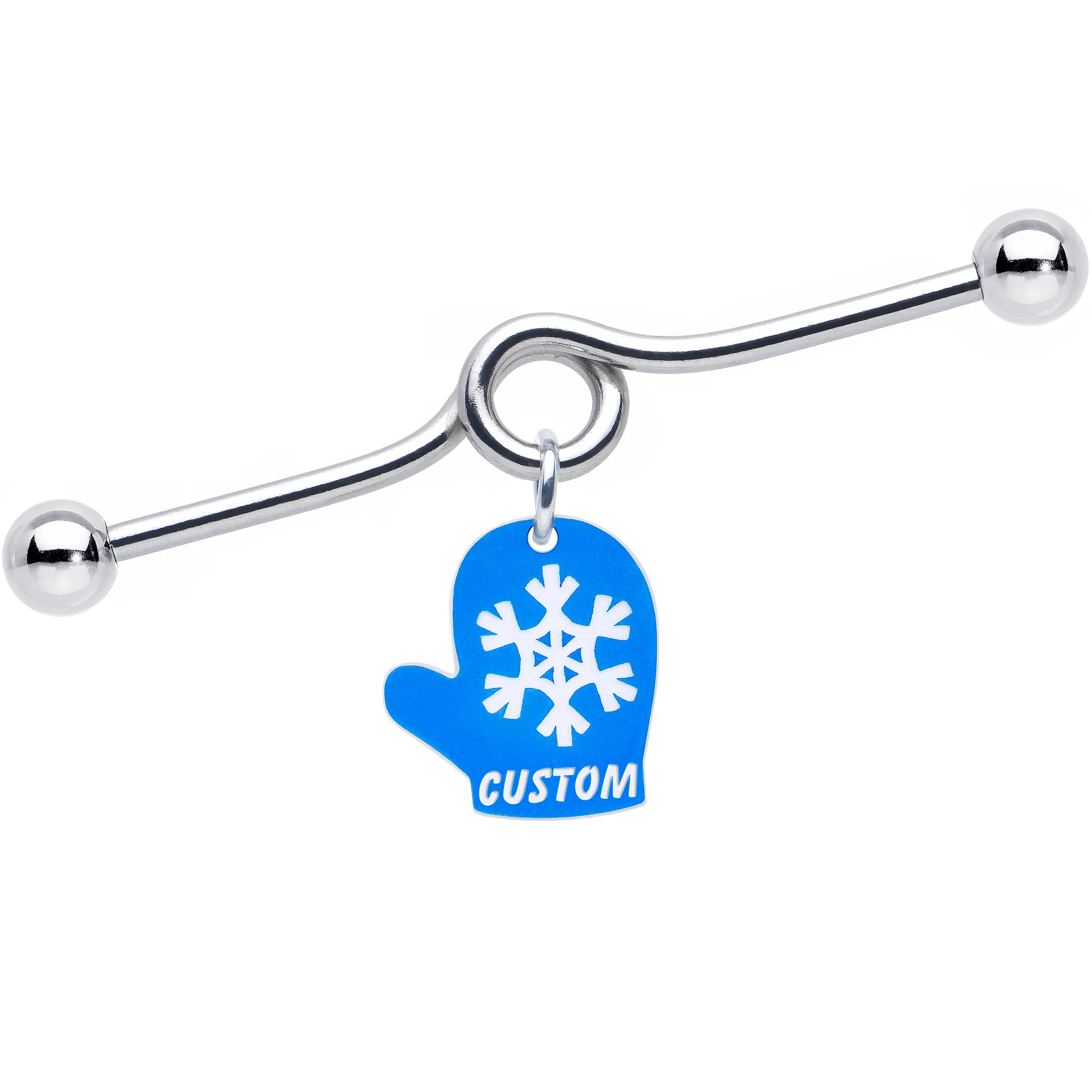 Custom Holiday Mitten Personalized Industrial Barbell - Image 4