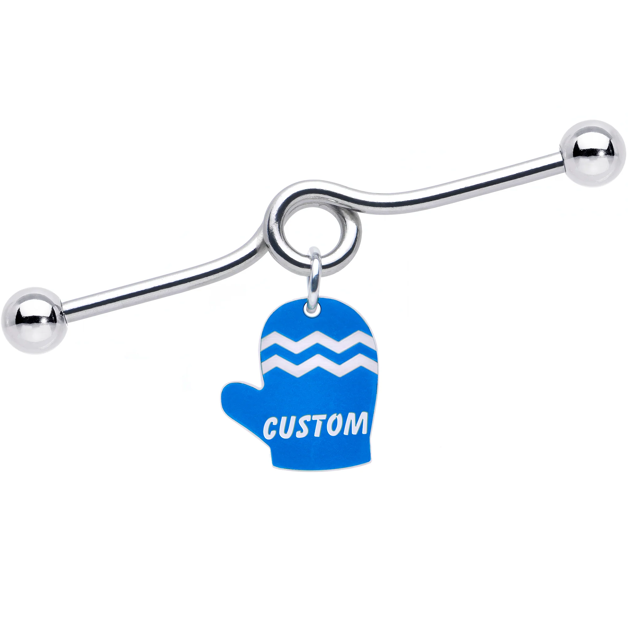 Custom Holiday Mitten Personalized Industrial Barbell - Image 5