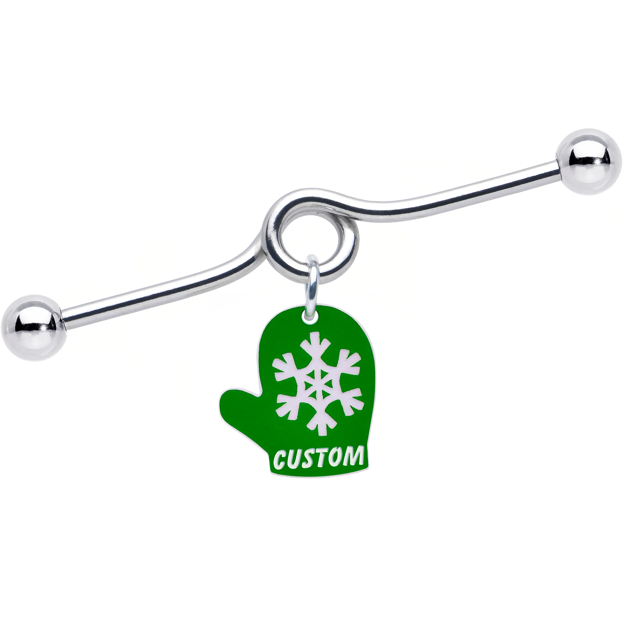 Custom Holiday Mitten Personalized Industrial Barbell - Image 6